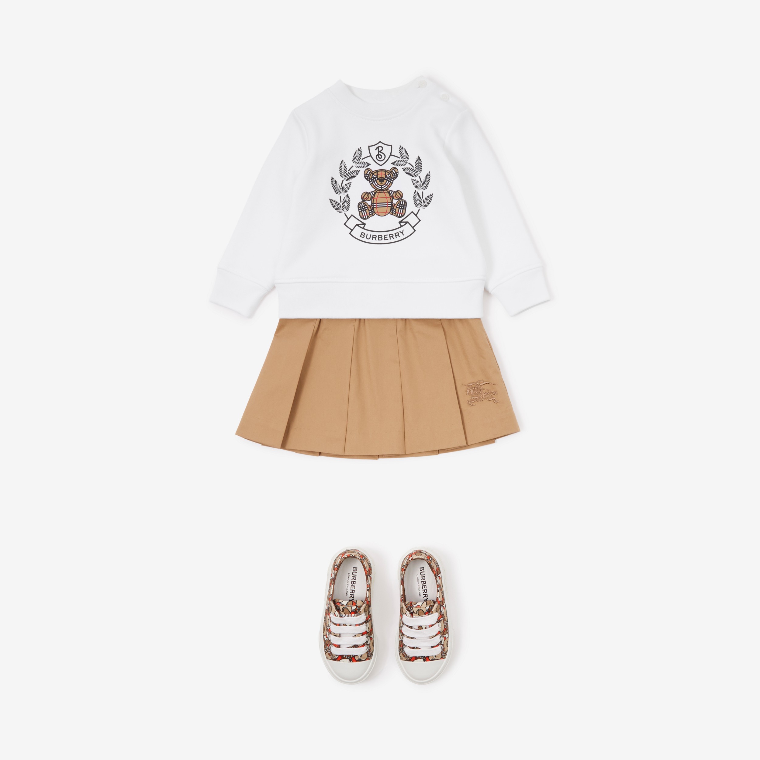 Thomas Bear Print Cotton Sweatshirt in White - Children | Burberry® Official - 3