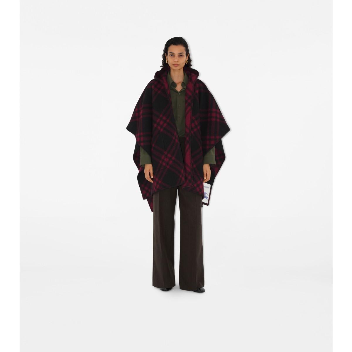  Check Reversible Wool Cape