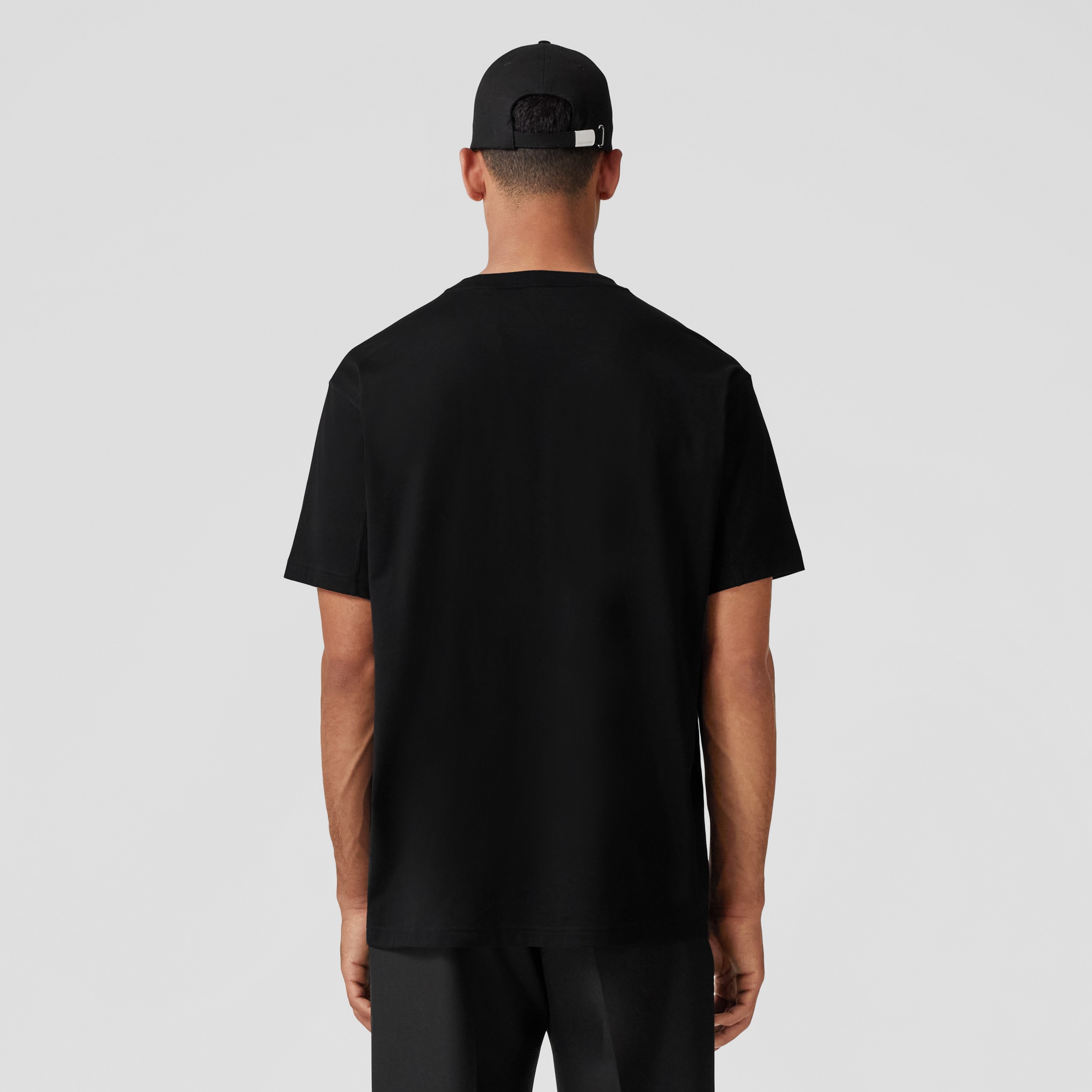 Logo Graphic Cotton Oversized T-shirt in Black - Men | Burberry® Official - 3