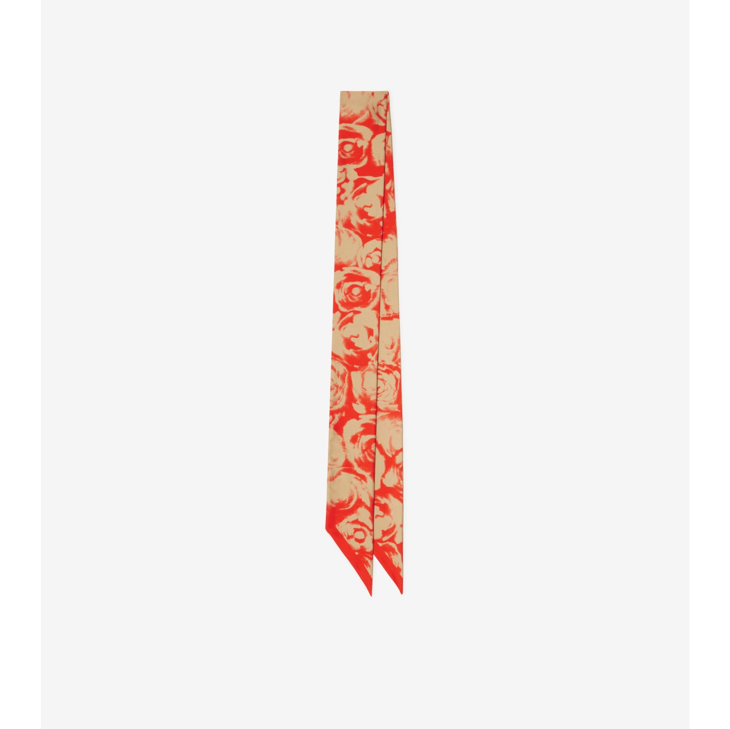 Skinny Reversible Rose Silk Scarf