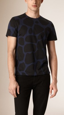 Angular Animal Print Cotton T-Shirt