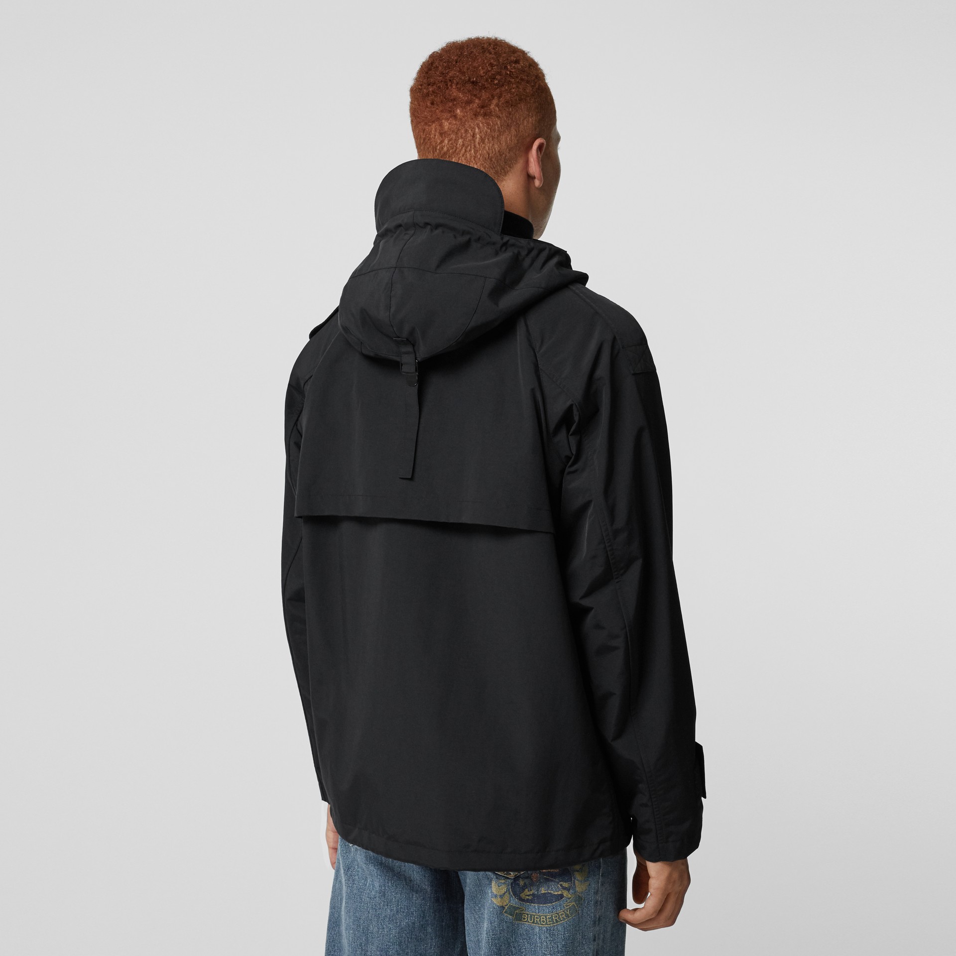 Bungee Cord Detail Hooded Parka in Black - Men | Burberry United States