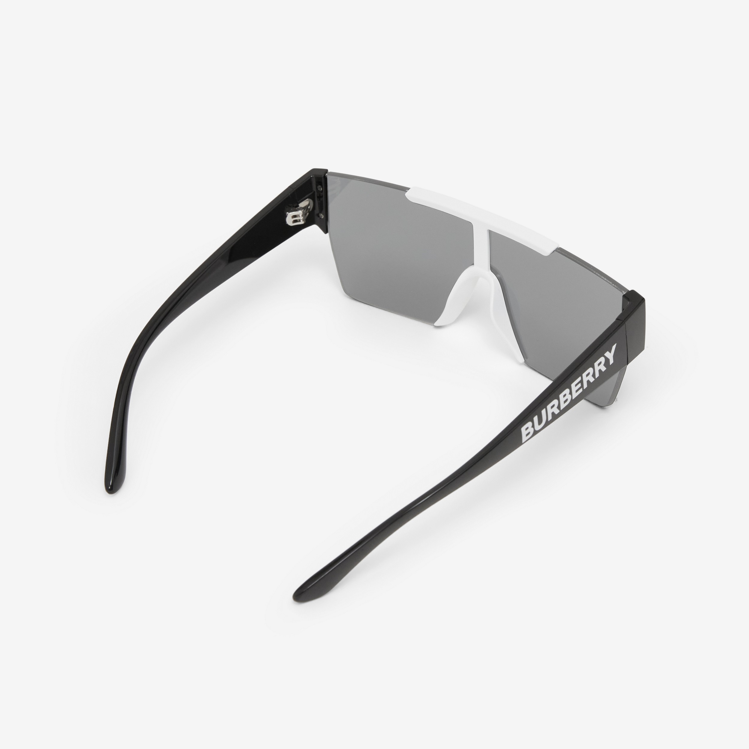 Logo Detail Rectangular Sunglasses in White | Burberry® Official - 3