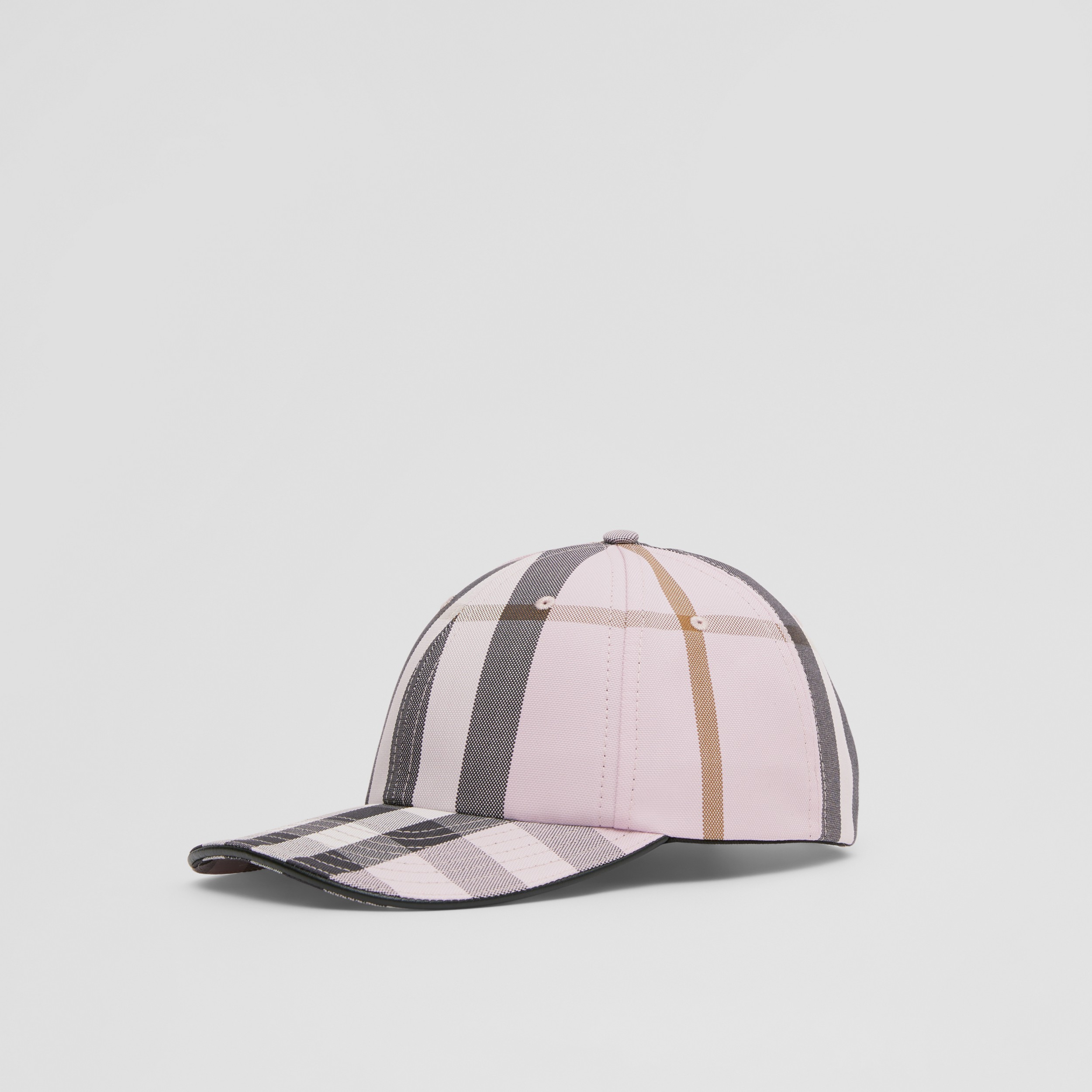 Logo Detail Check Cotton Baseball Cap in Pink | Burberry® Official - 4