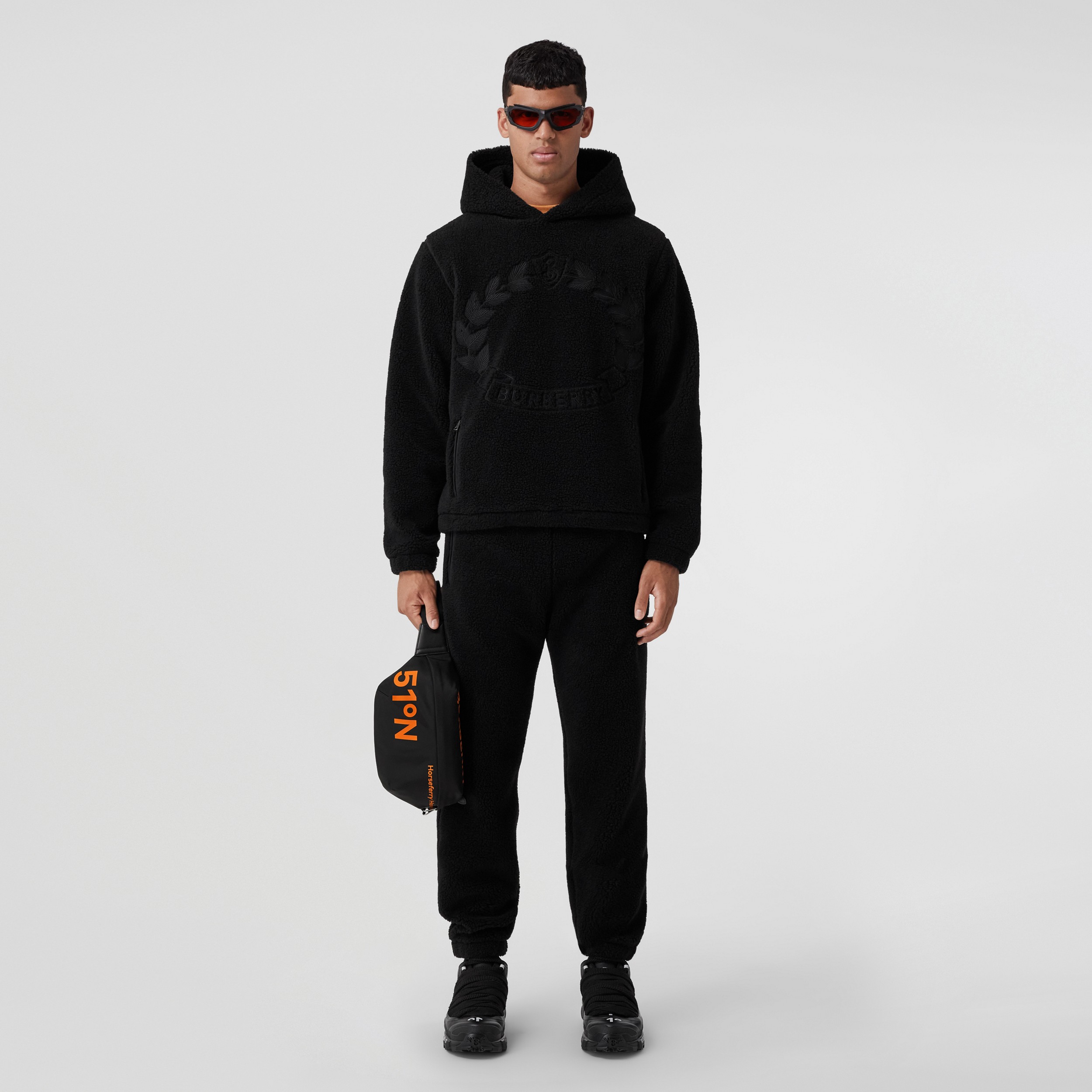 Pantalones de jogging en polar con logotipo bordado (Negro) - Hombre | Burberry® oficial - 4