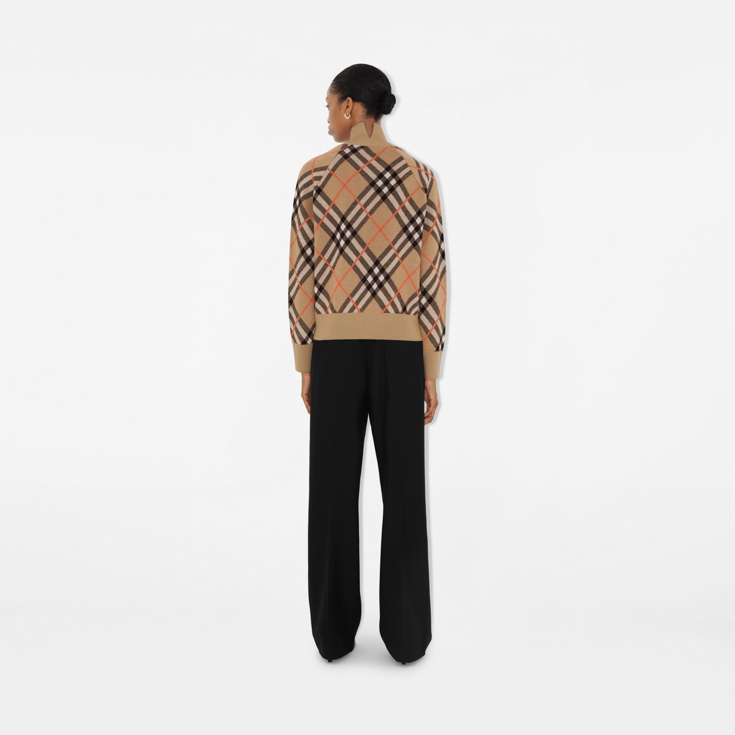 Check Wool Mohair Blend Jacket in Sand - Women, Nylon Check Wool Mohair Blend Jacket in Sand - Women, Nylon