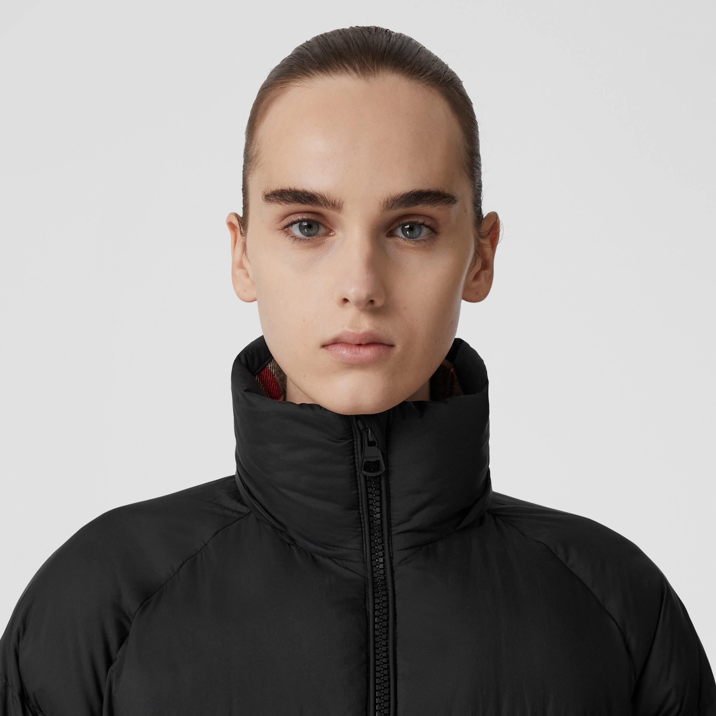 Detachable Hood Nylon Puffer Jacket in Black - Women | Burberry® Official - 2