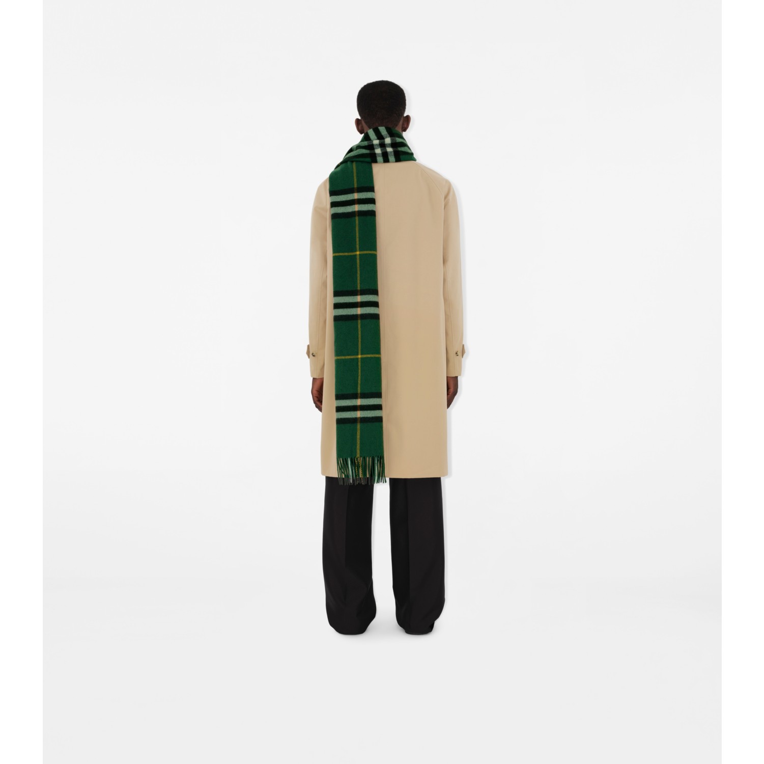 Wide Check Cashmere Scarf