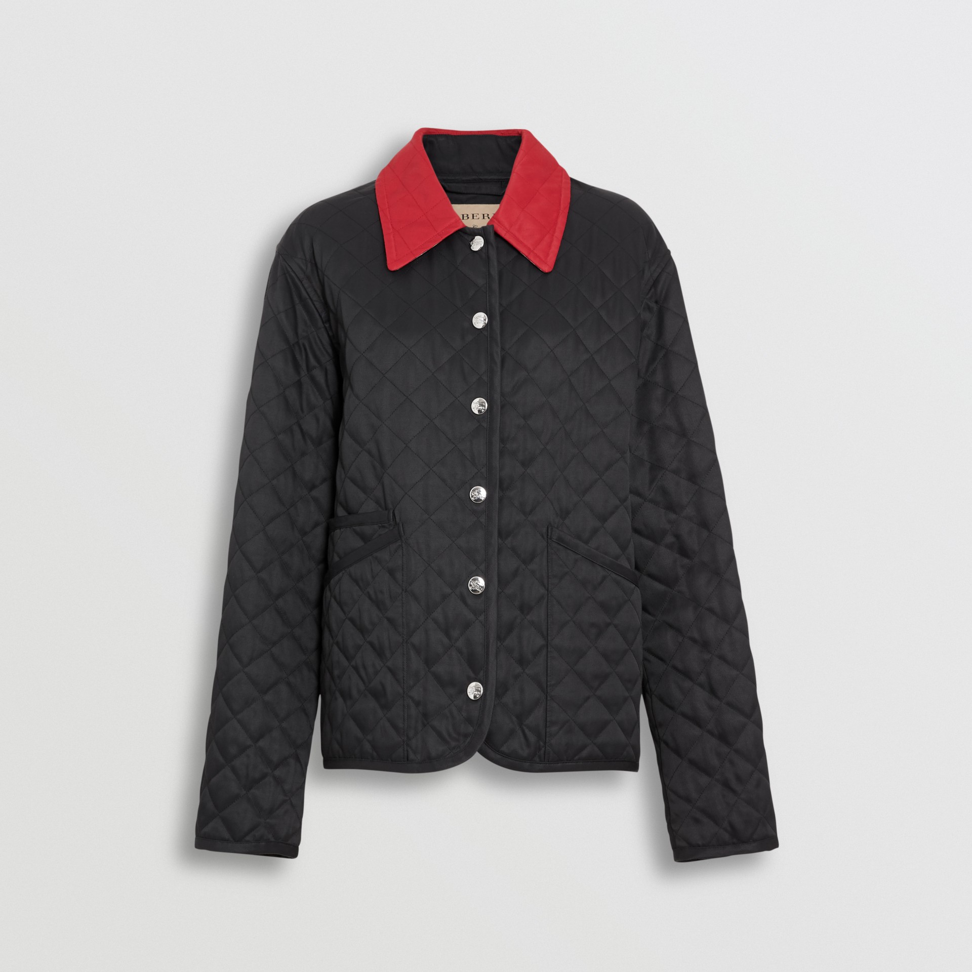 Diamond Quilted Barn Jacket In Black - Women 