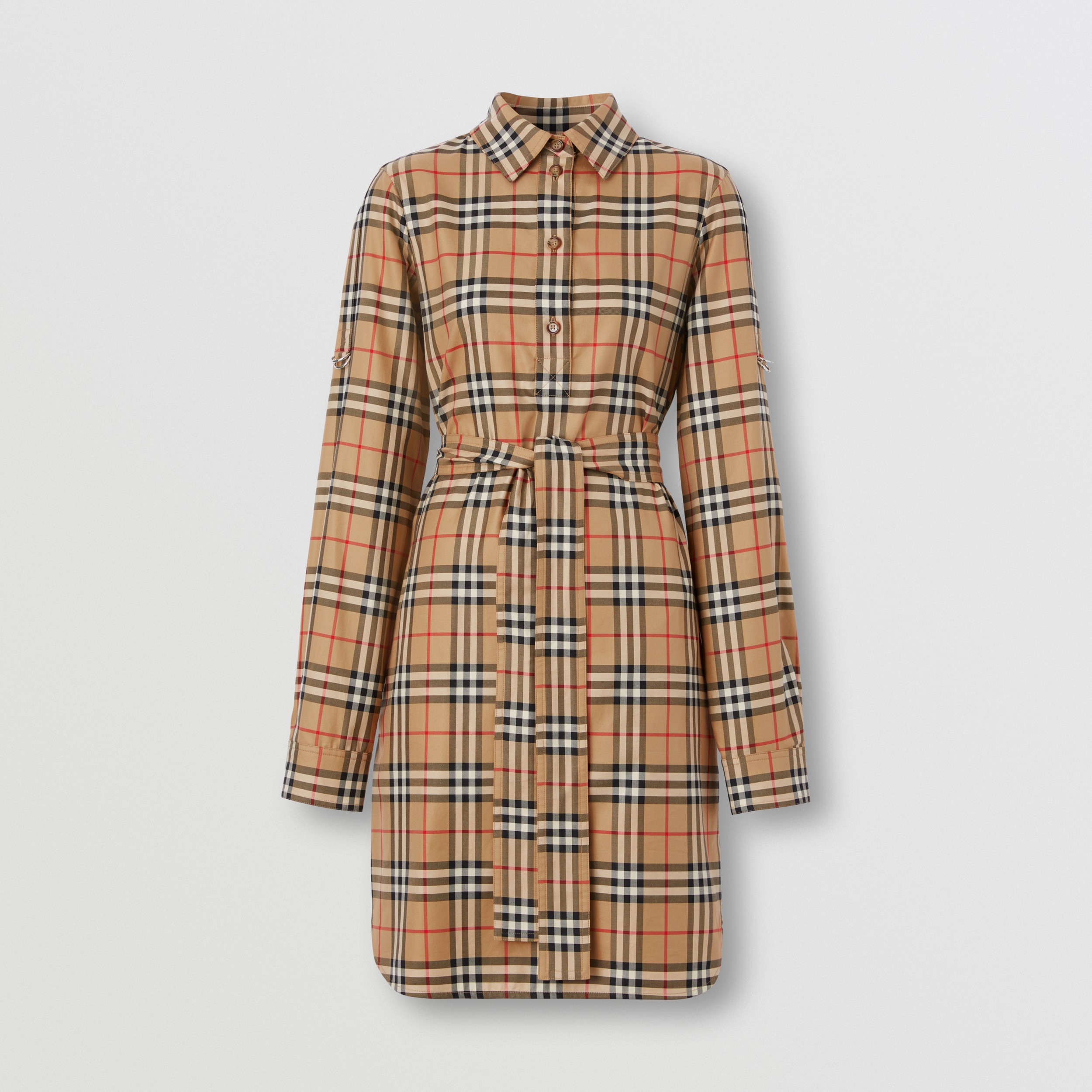 ヴィンテージチェックコットン タイウエスト シャツドレス (アーカイブベージュ) - ウィメンズ | Burberry®公式サイト ヴィンテージチェックコットン タイウエスト シャツドレス (アーカイブベージュ) - ウィメンズ | Burberry®公式サイト