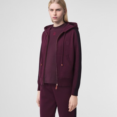 burgundy burberry moletom com capuz