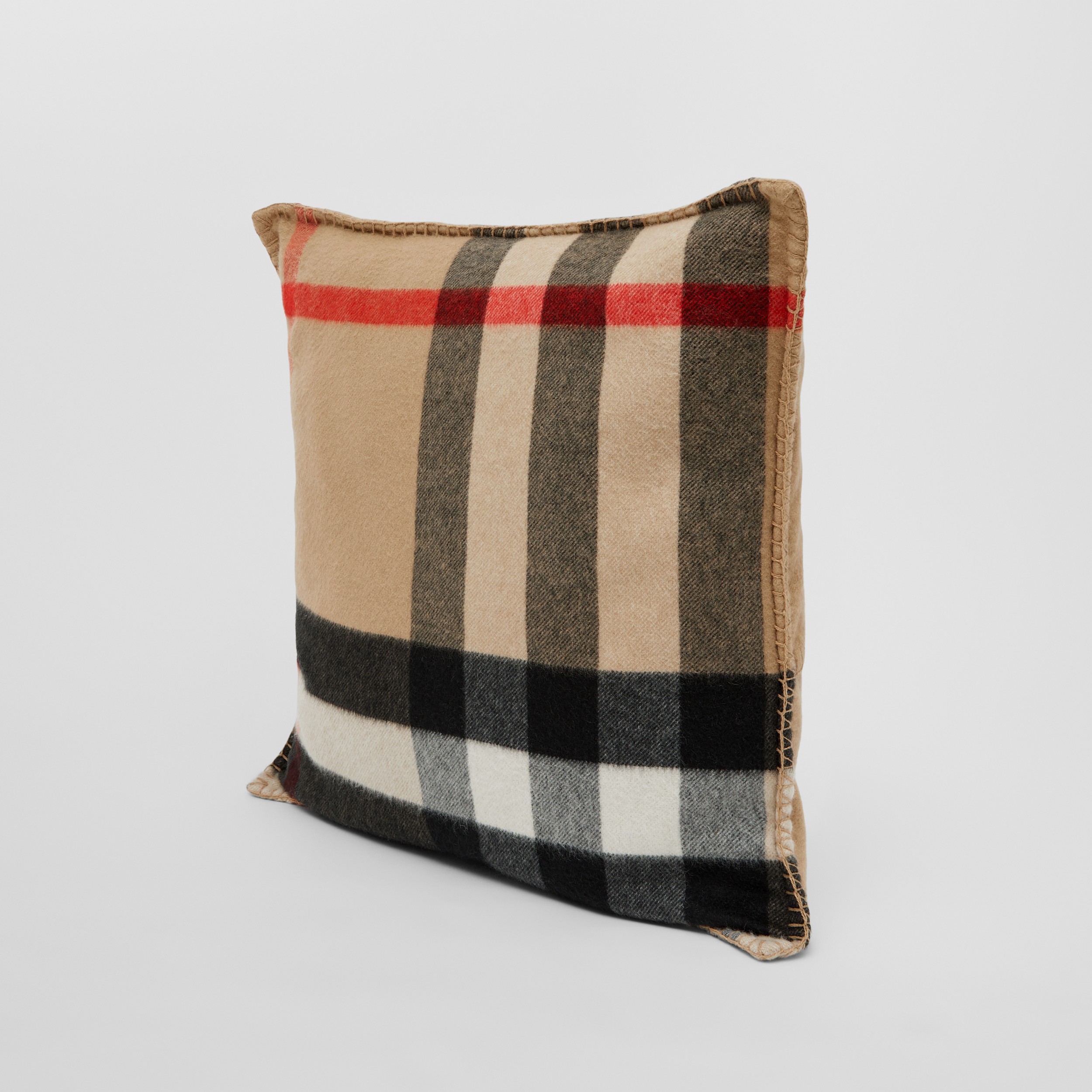 Exaggerated Check Cashmere Cushion Cover in Archive Beige | Burberry® Official - 4