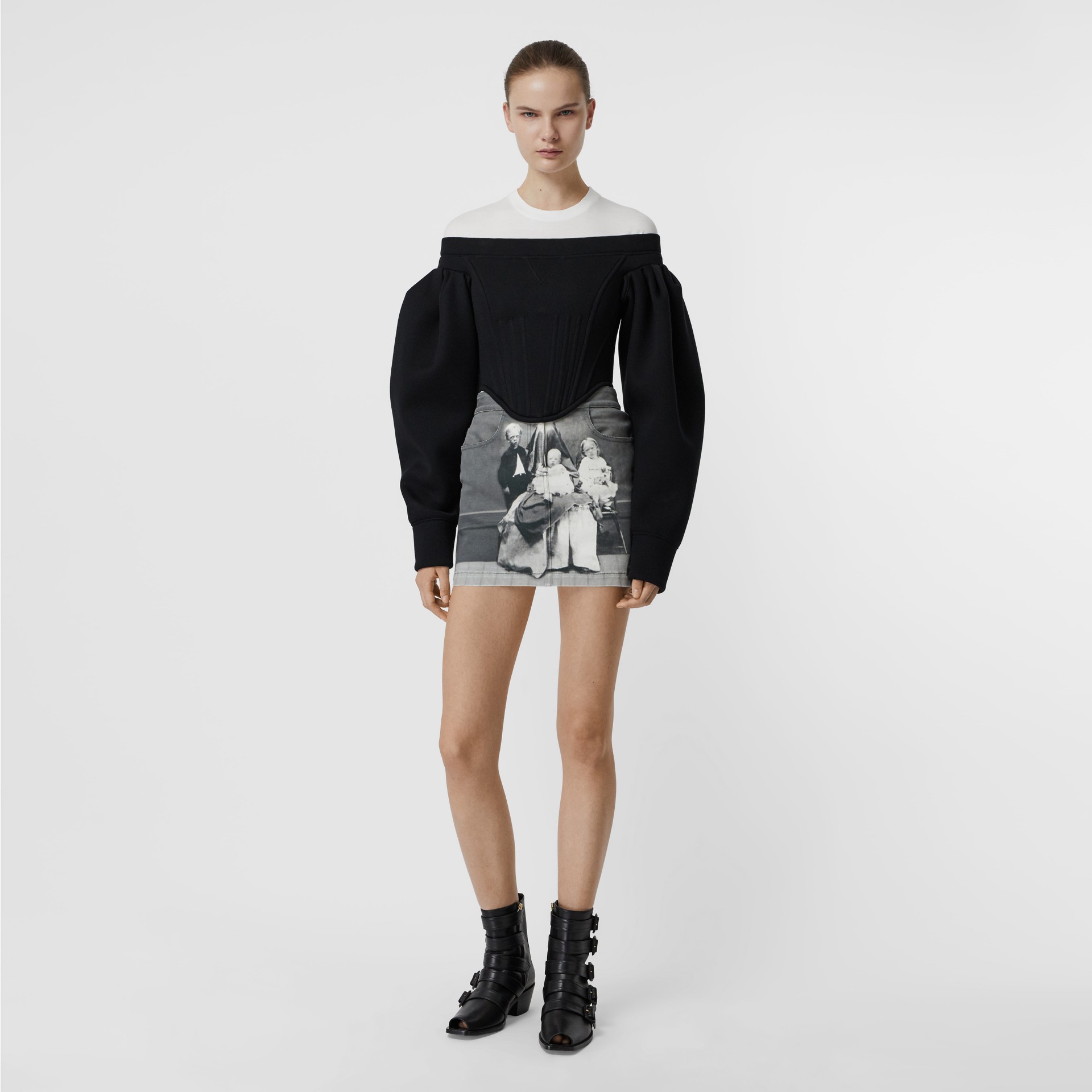 Offtheshoulder Neoprene Corset Top in Black Women Burberry Canada