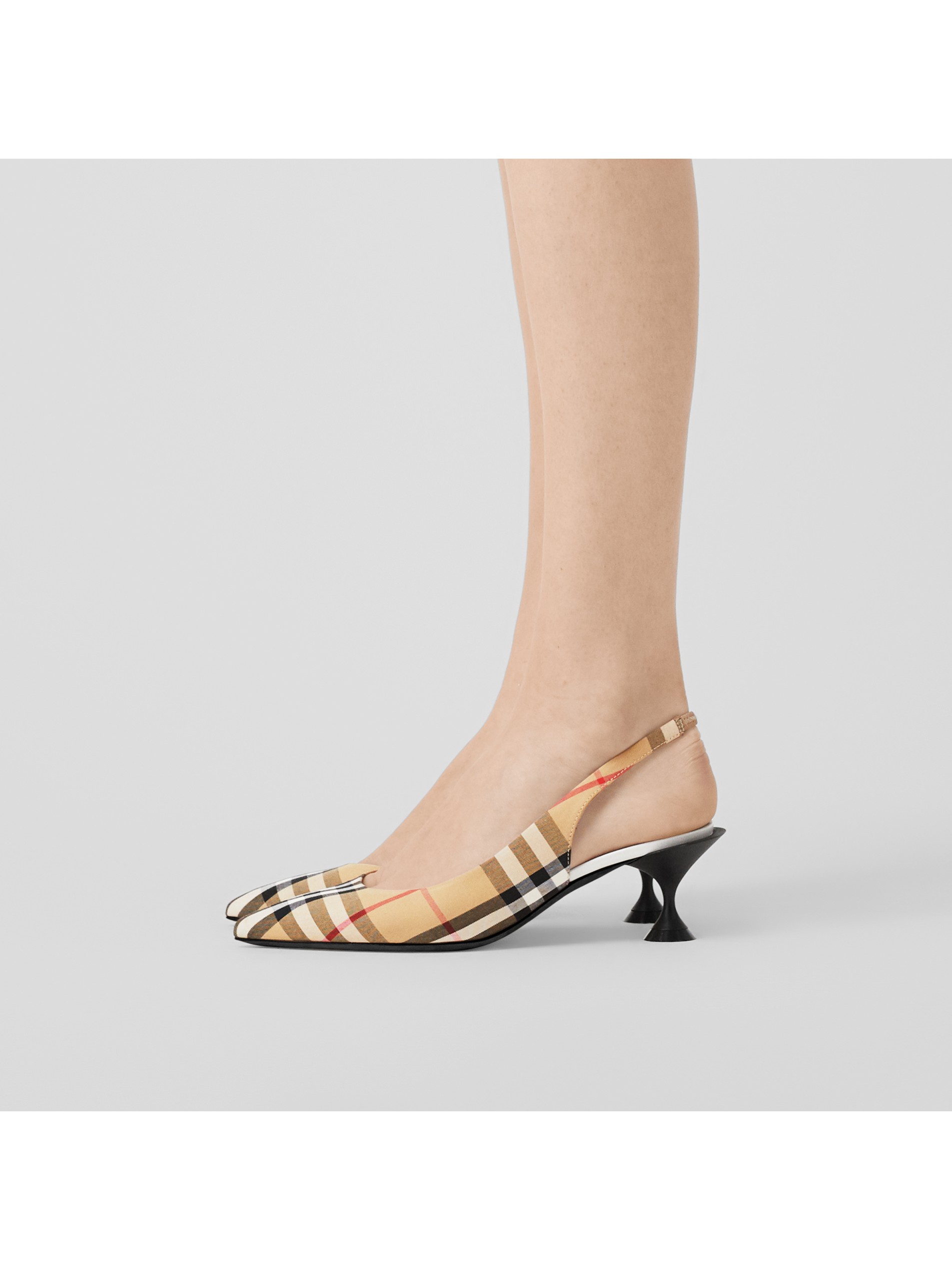 vintage 格纹露跟高跟鞋 产品图片21