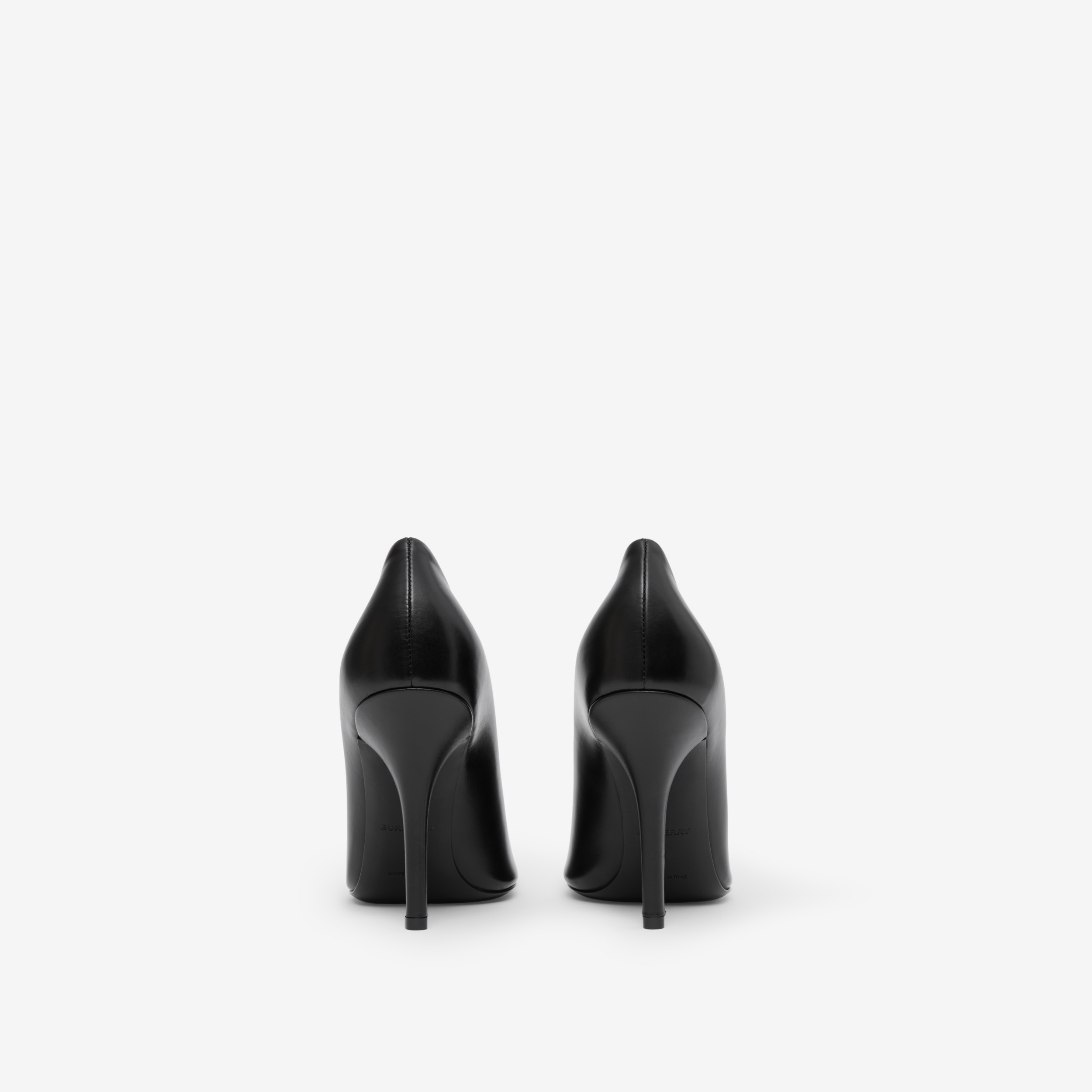 Monogram Motif Leather Point-toe Pumps in Black - Women | Burberry® Official - 3