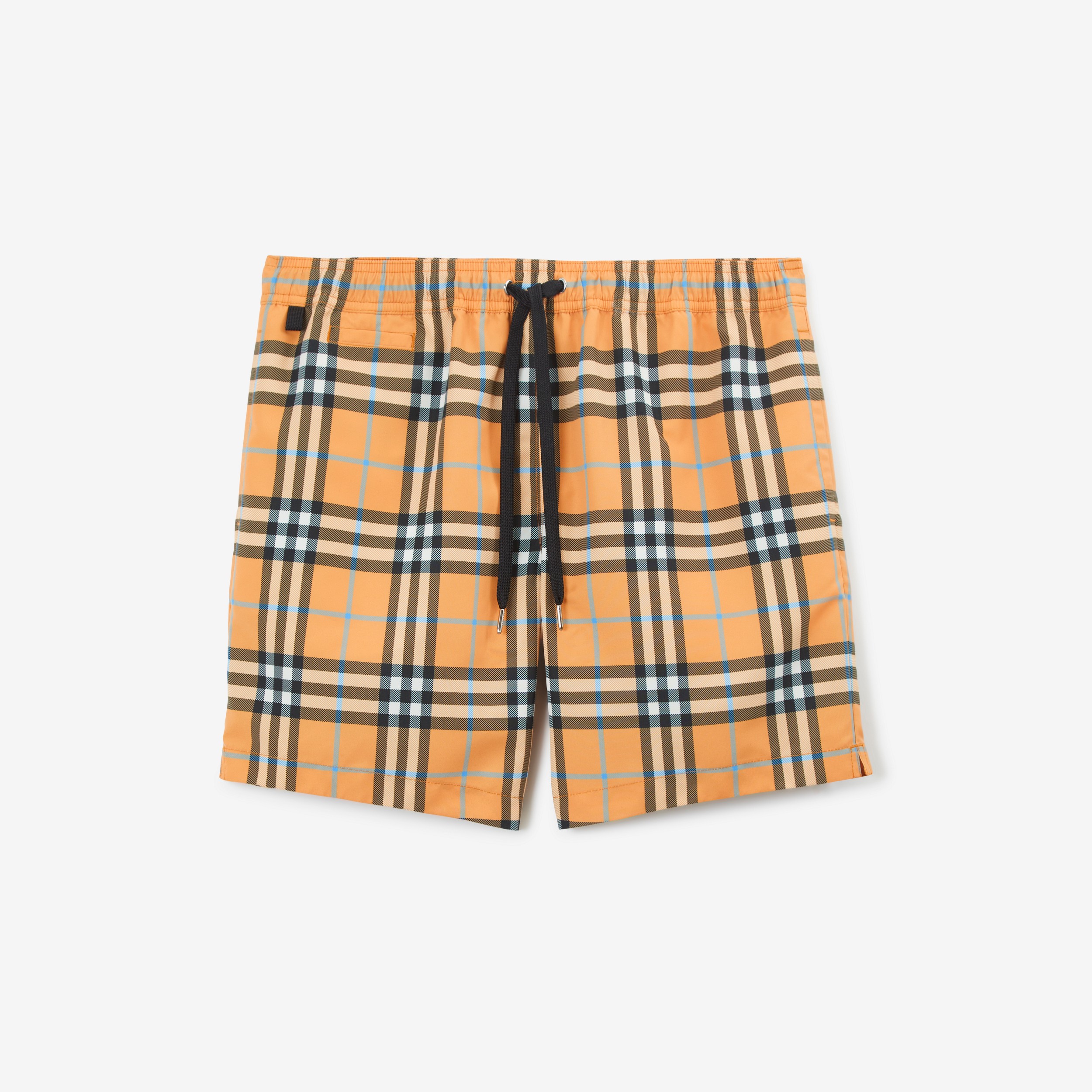 Check Drawcord Swim Shorts in Dusty Orange - Men | Burberry® Official - 1