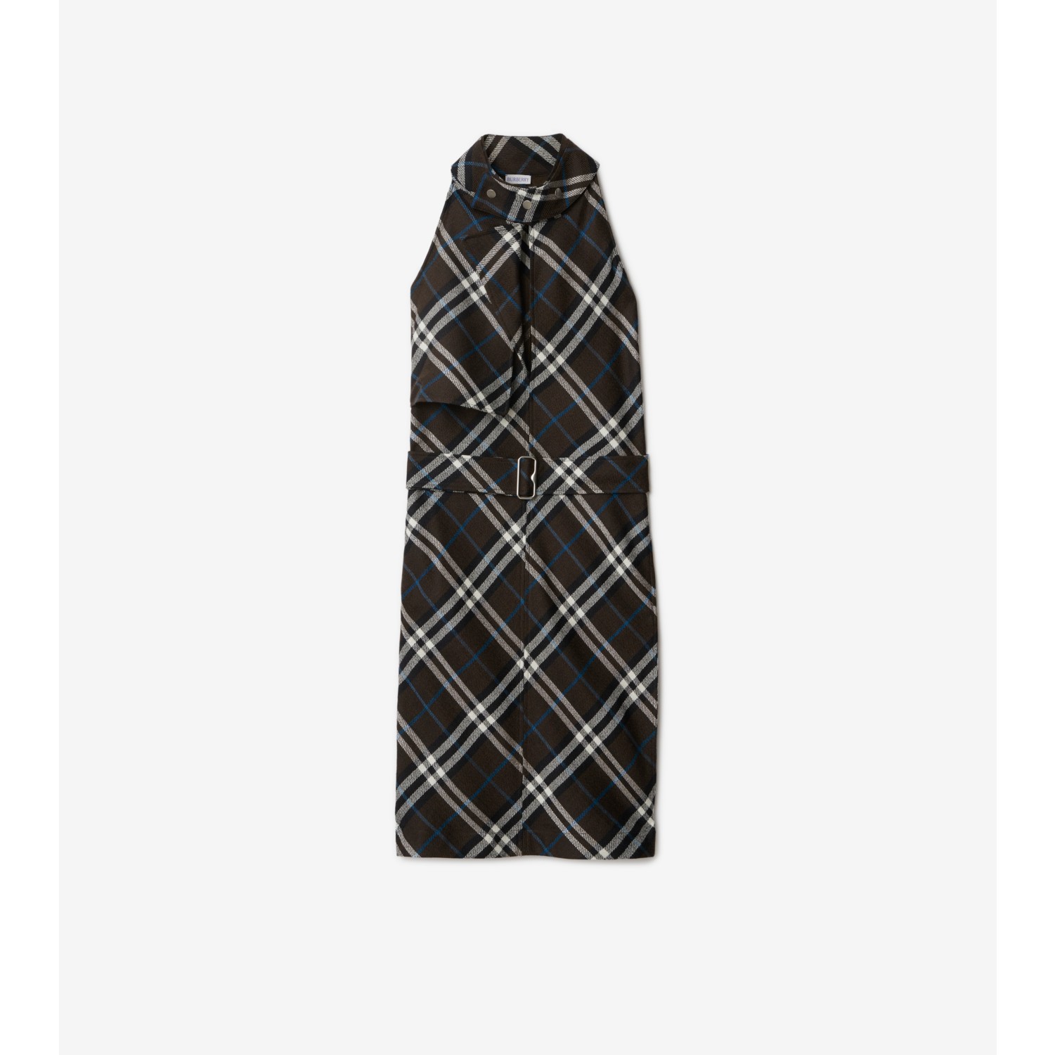 Check Wool Silk Dress in Snug Women Burberry Official