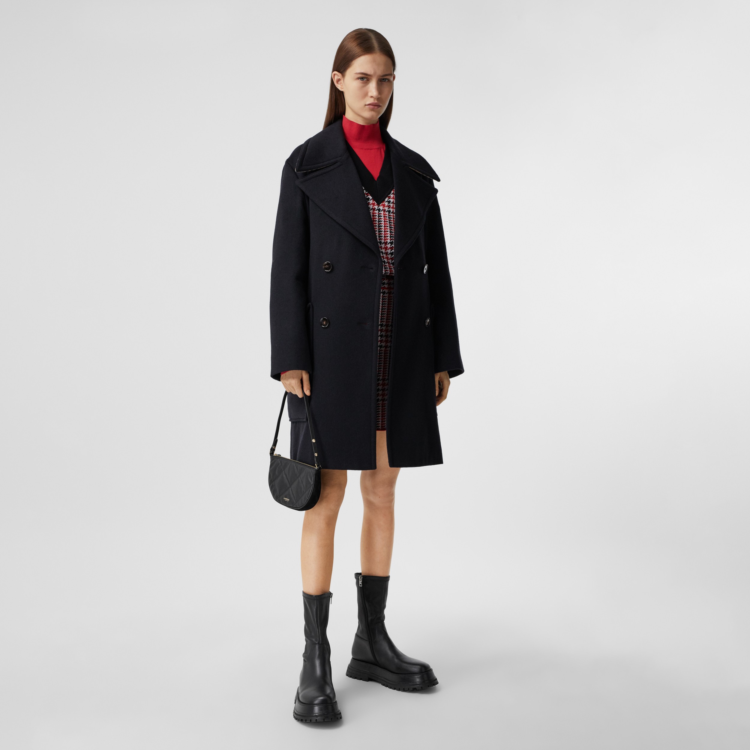 Pocket Detail Cashmere Pea Coat in Navy - Women | Burberry United States