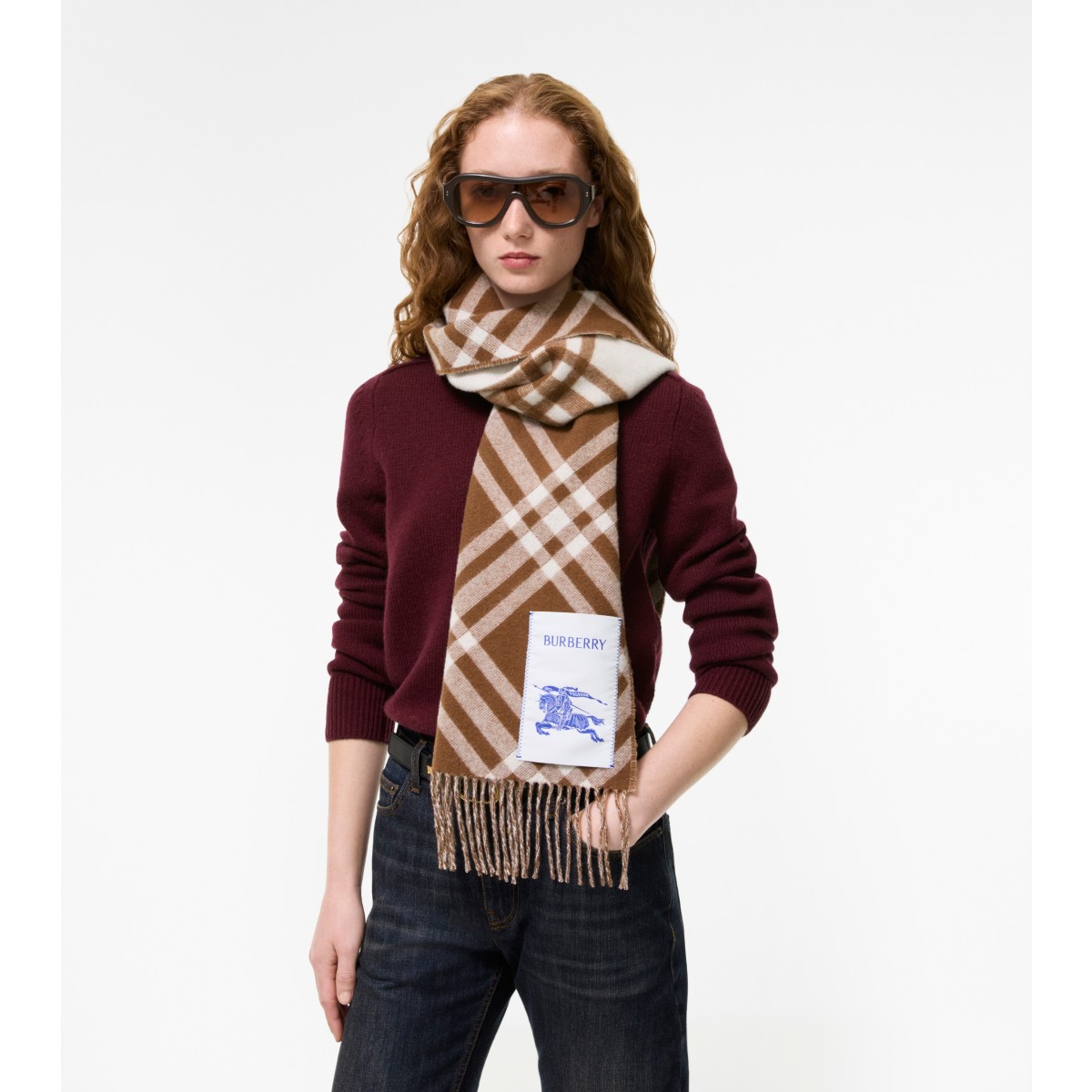  Check Cashmere Scarf