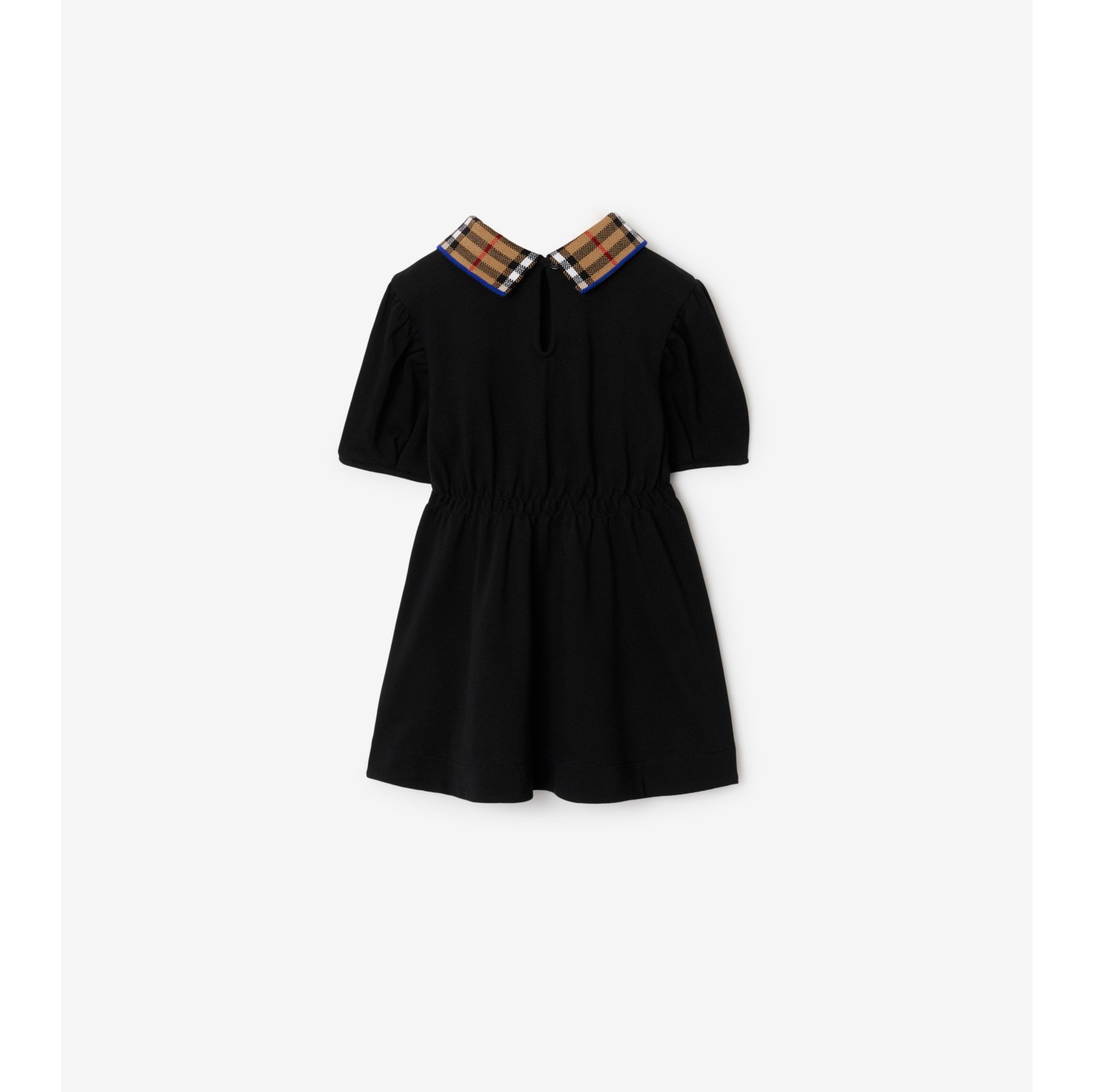 Check Collar Cotton Polo Shirt Dress