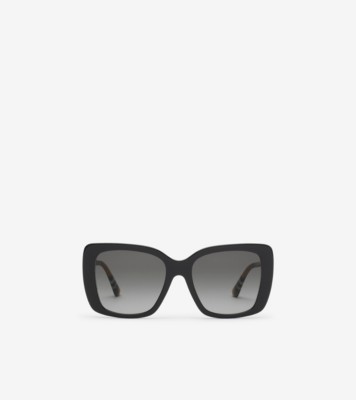 Oversized Check Square Sunglasses in Black - Women  display picture 1