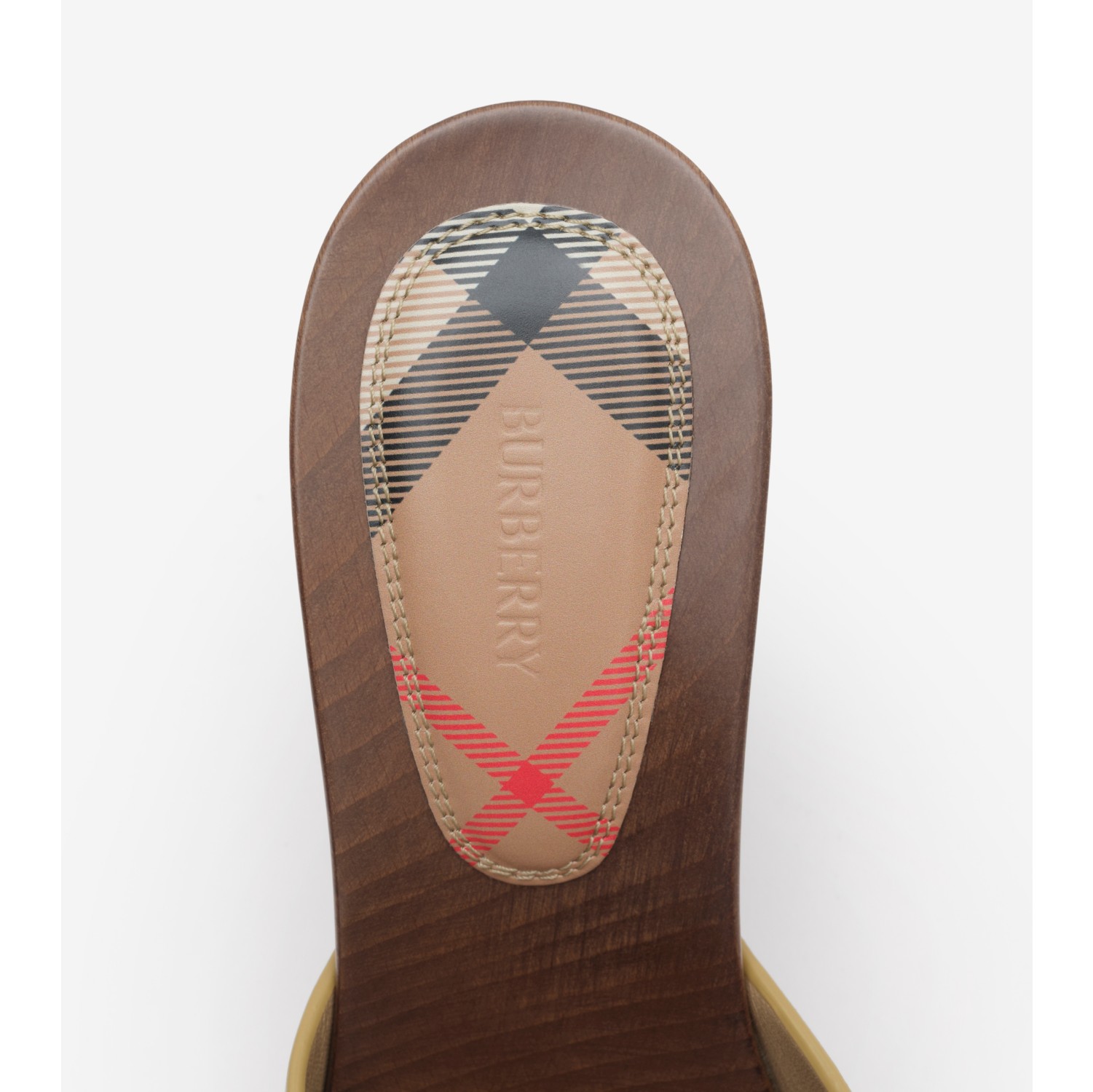 Check Leather Potter Mules​ in Limestone beige - Women | Burberry® Official