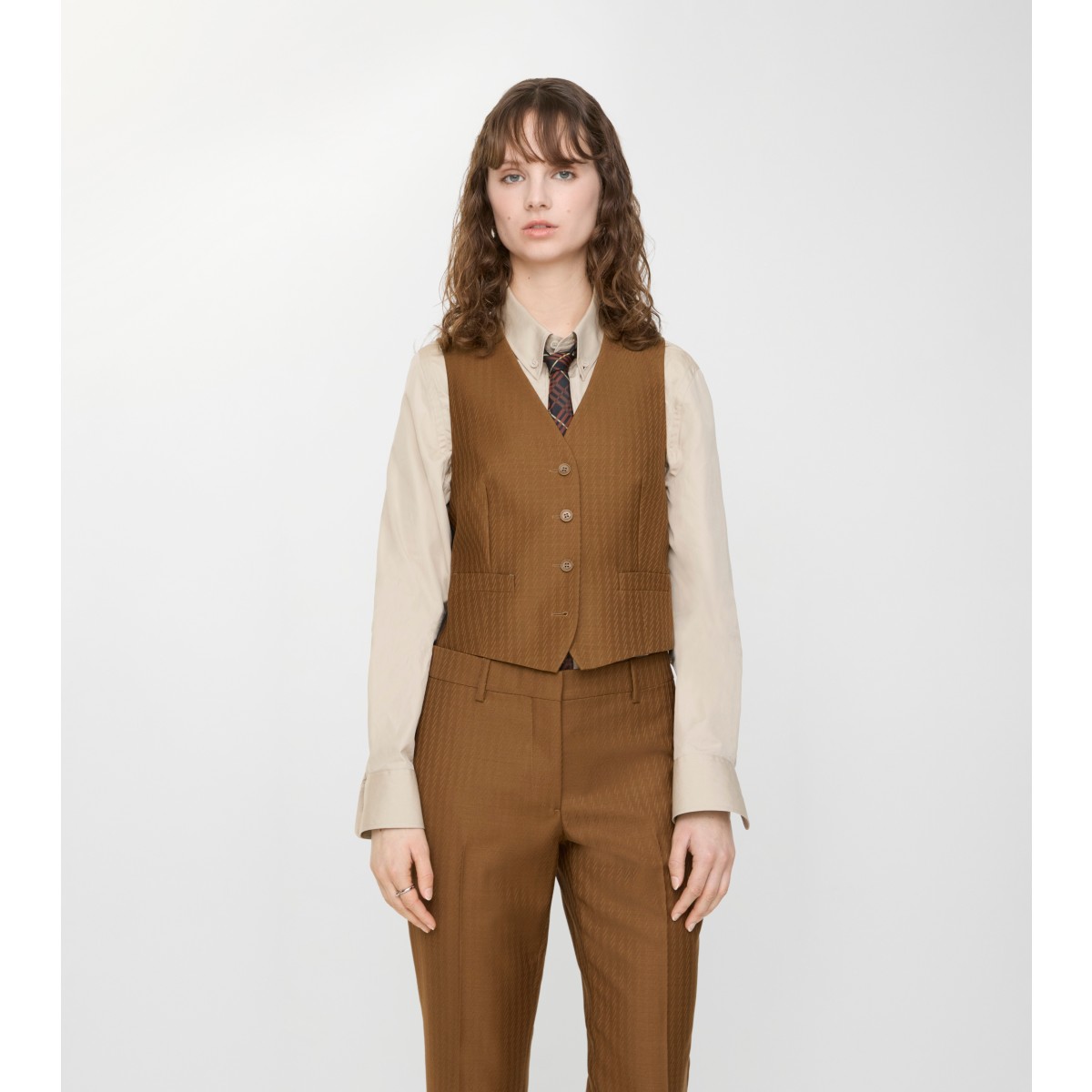  Stripe Wool Mohair Waistcoat