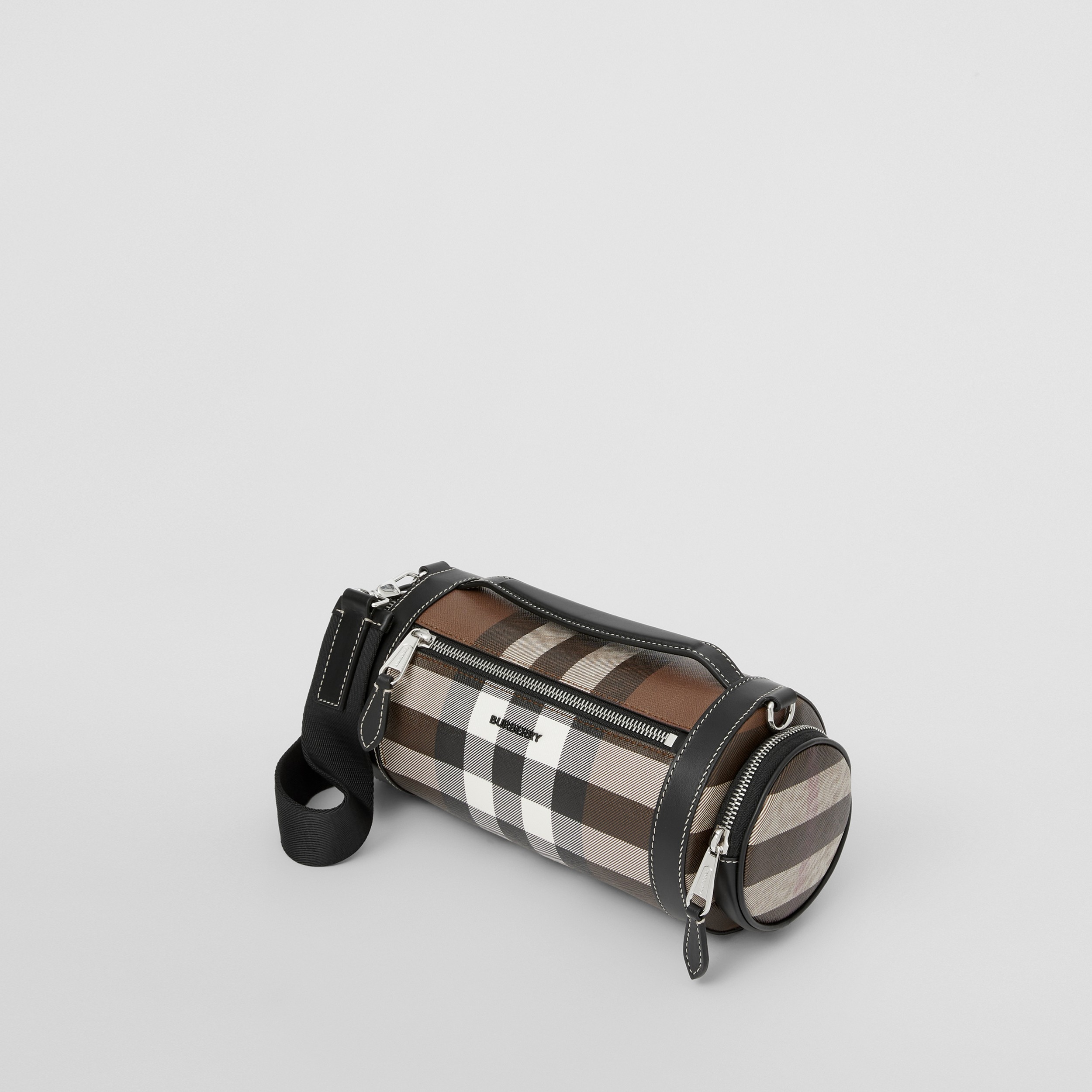Check and Leather Sound Bag in Dark Birch Brown - Men | Burberry® Official - 4