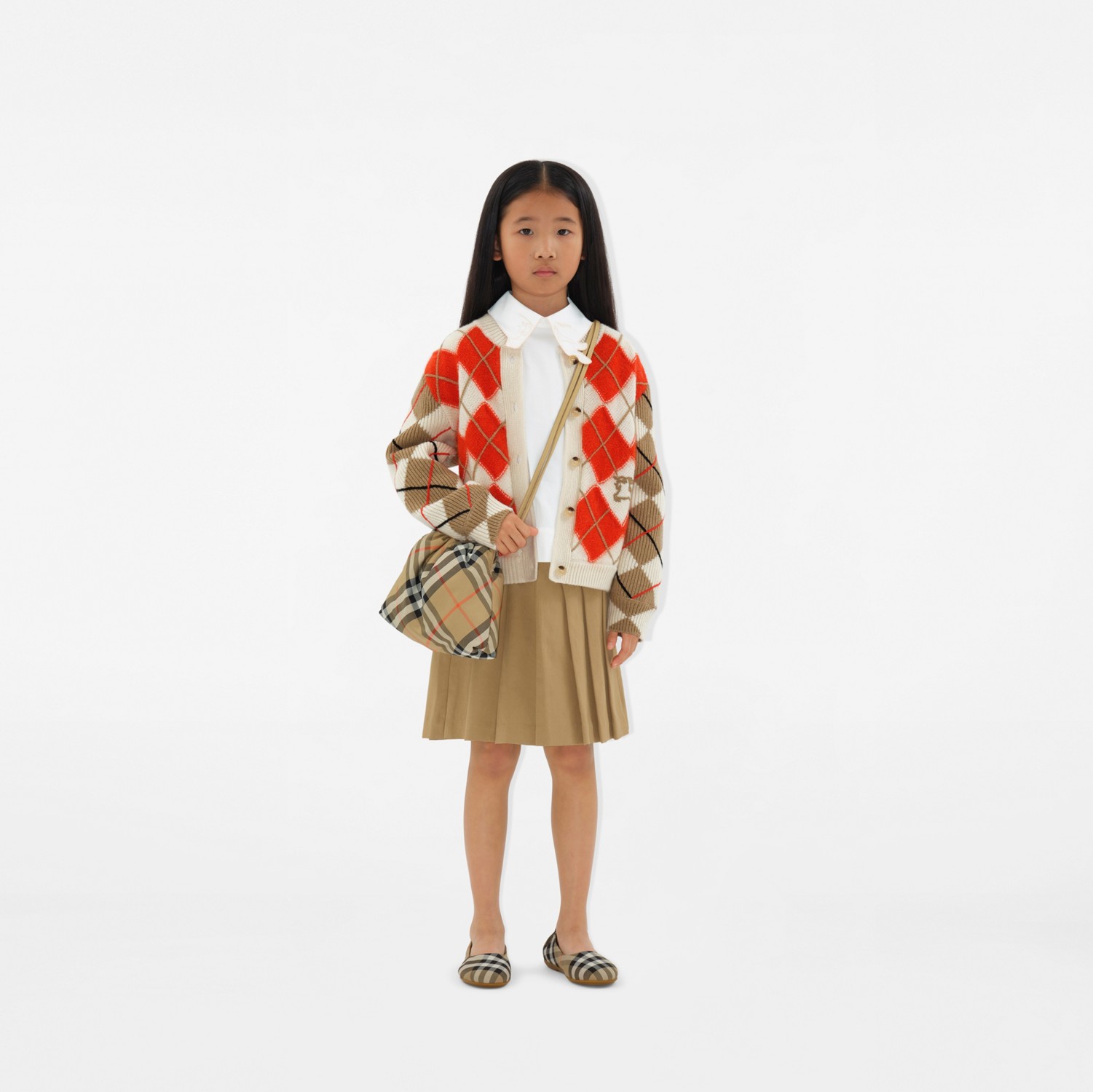 アーガイル ウールカーディガン (オレンジレッド) | Burberry アーガイル ウールカーディガン (オレンジレッド) | Burberry