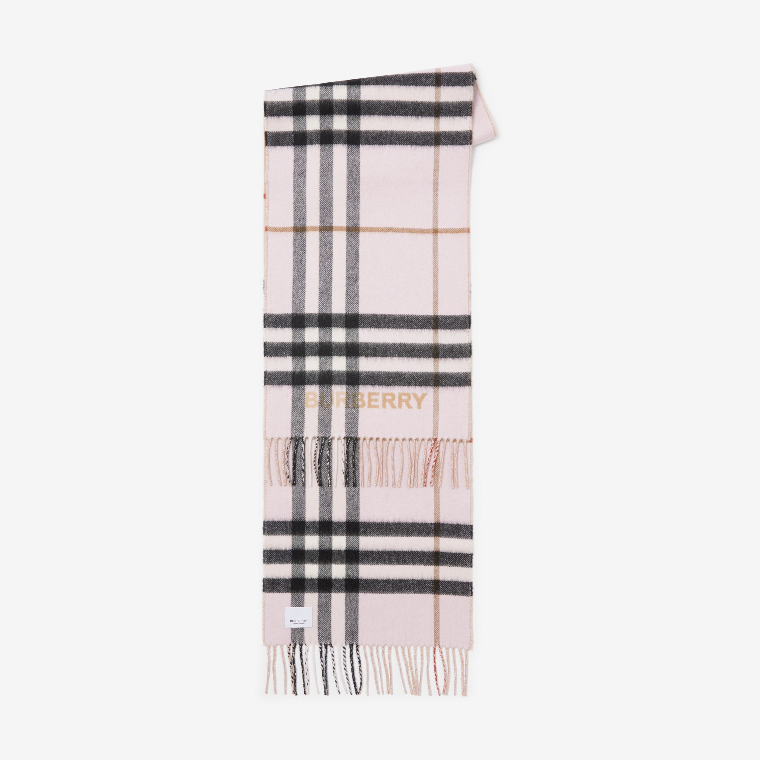 Contrast Check Cashmere Scarf in Archive Beige/candy Pink | Burberry® Official - 2