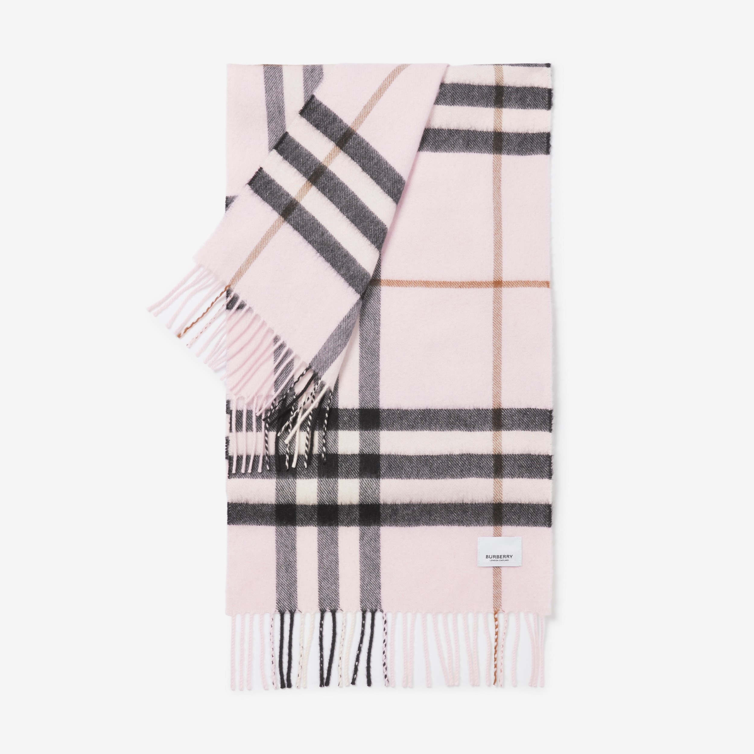 The Burberry Check Cashmere Scarf in Pale Candy Pink | Burberry® Official - 3