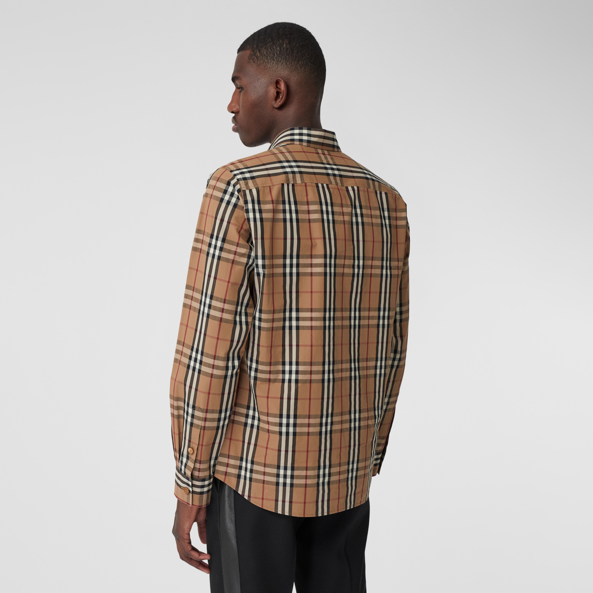 Vintage Check Cotton Poplin Shirt in Birch Brown - Men | Burberry ...