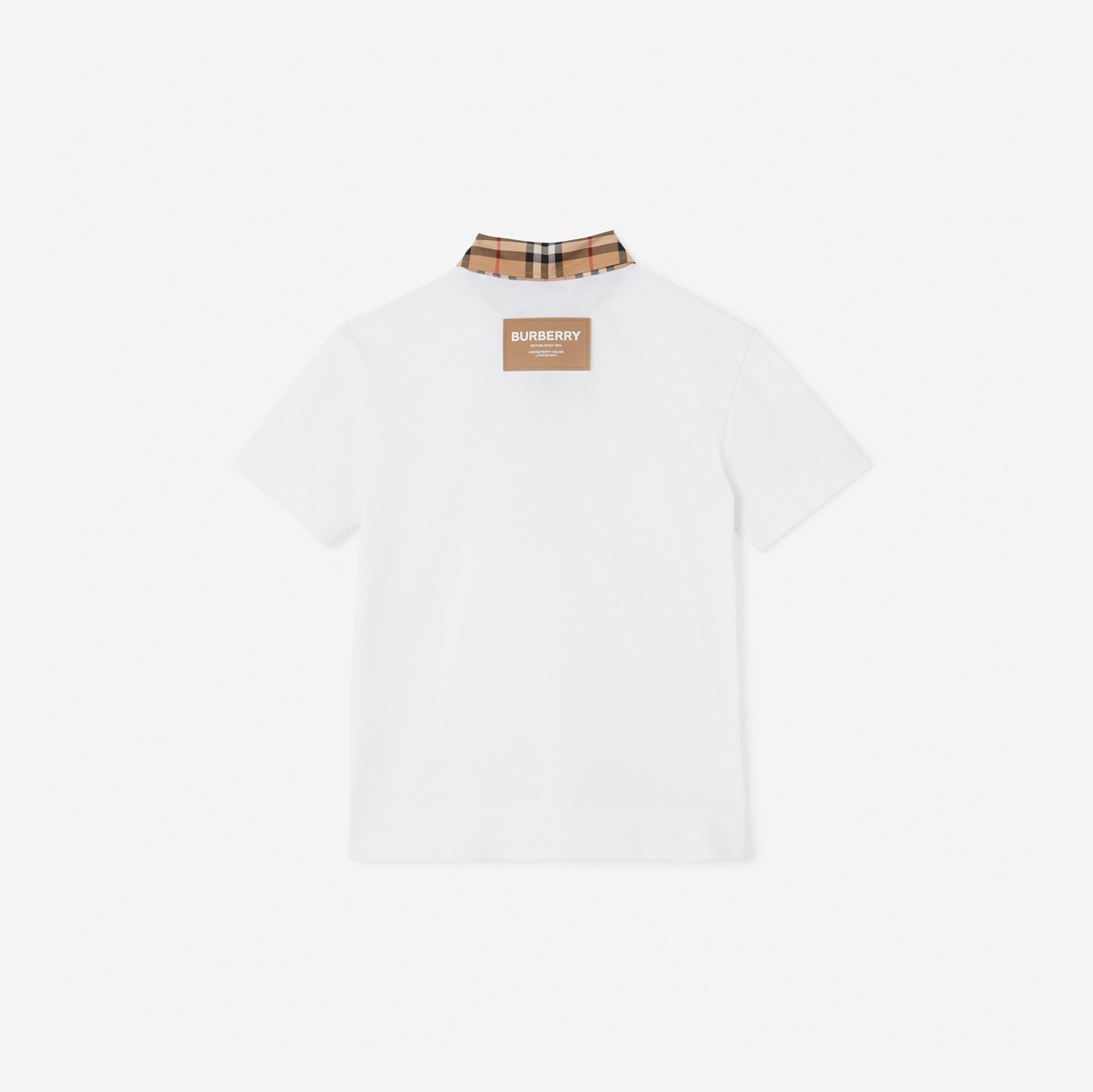 ヴィンテージチェックトリム コットンピケ ポロシャツ (ホワイト) | Burberry®公式サイト