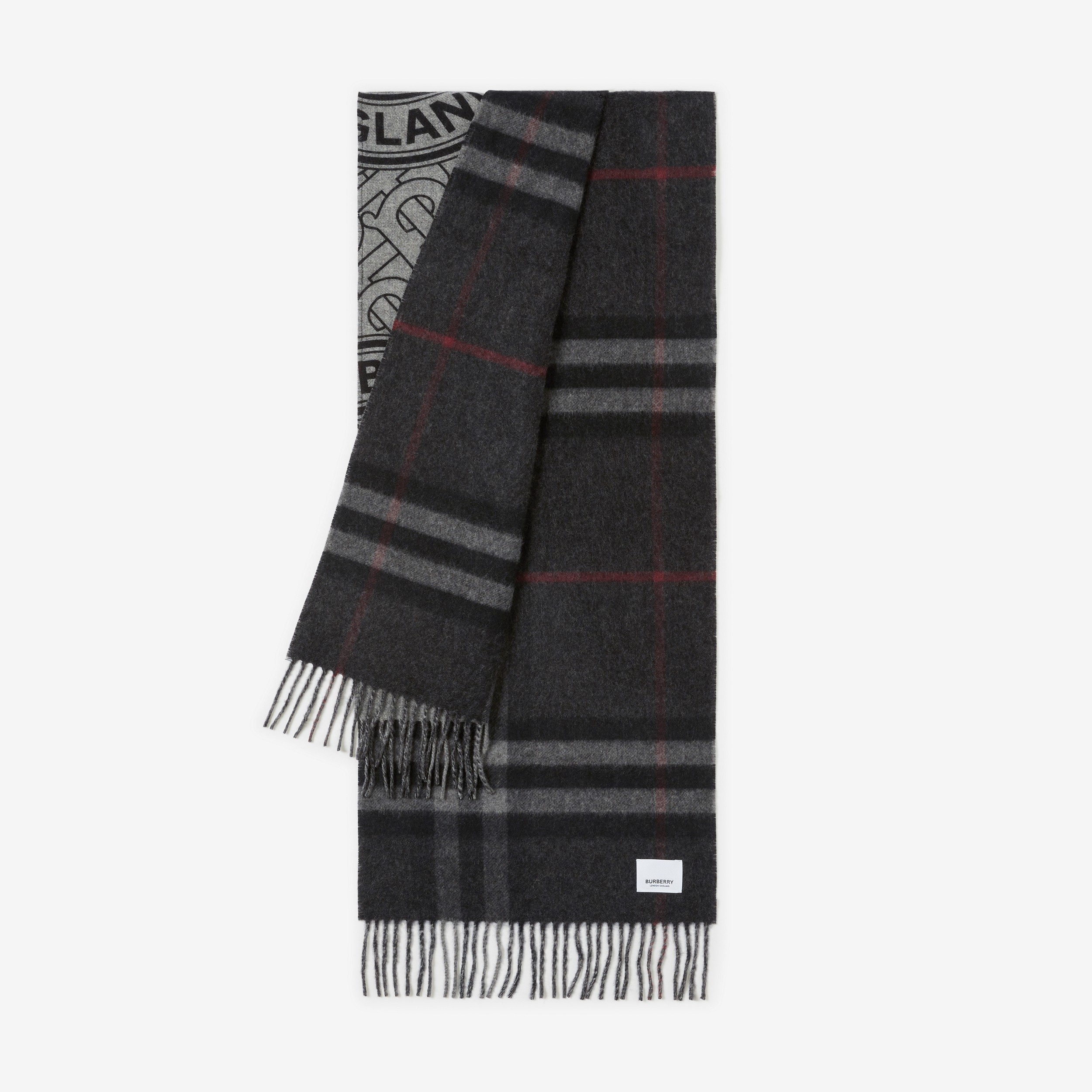 Montage Cashmere Reversible Scarf in Shale Grey | Burberry® Official - 3