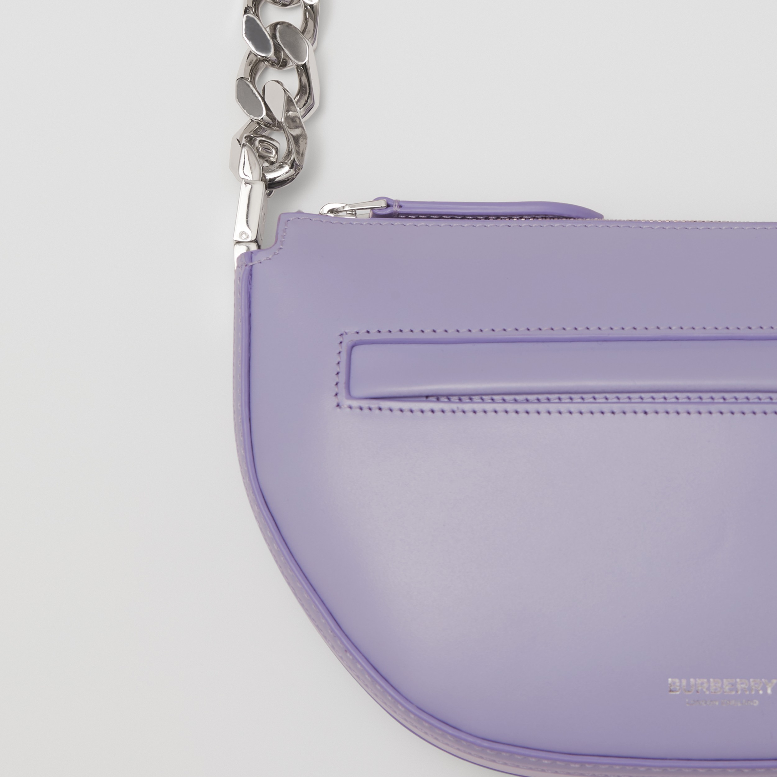 Mini Leather Zip Olympia Bag in Soft Violet - Women | Burberry® Official