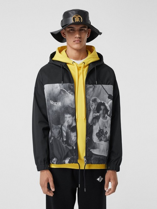 Click to view more detailed imagery on our partner's website Burberry Men's Compton Print Lightweight Jacket In Monochrome