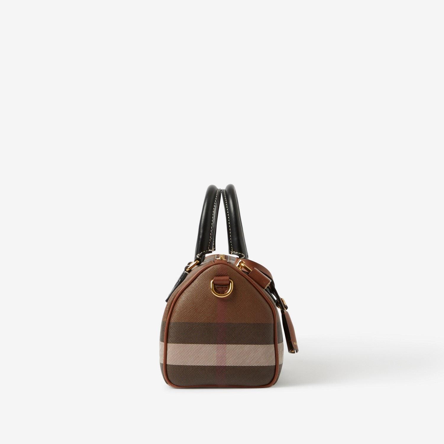 Check Mini Bowling Bag in Dark Birch Brown - Women | Burberry® Official