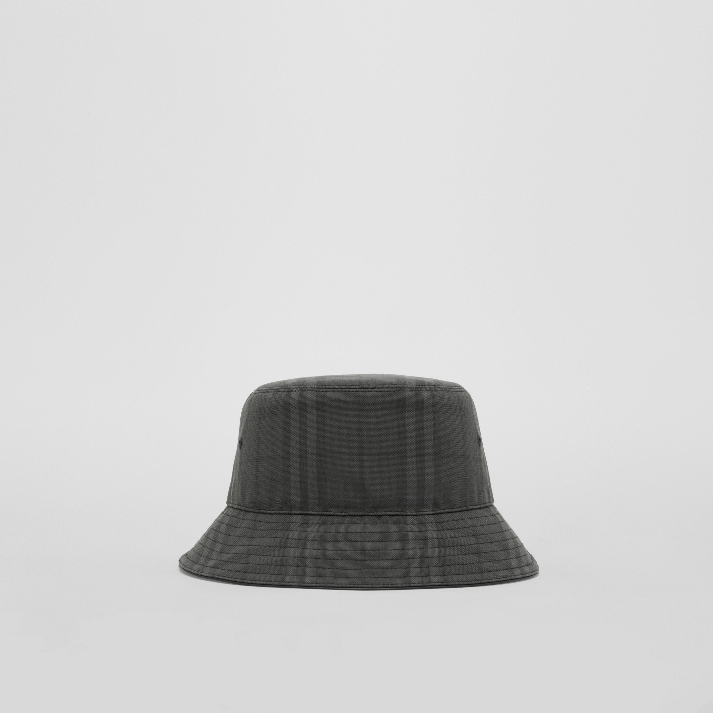Vintage Check Cotton Bucket Hat in Charcoal | Burberry® Official - 1