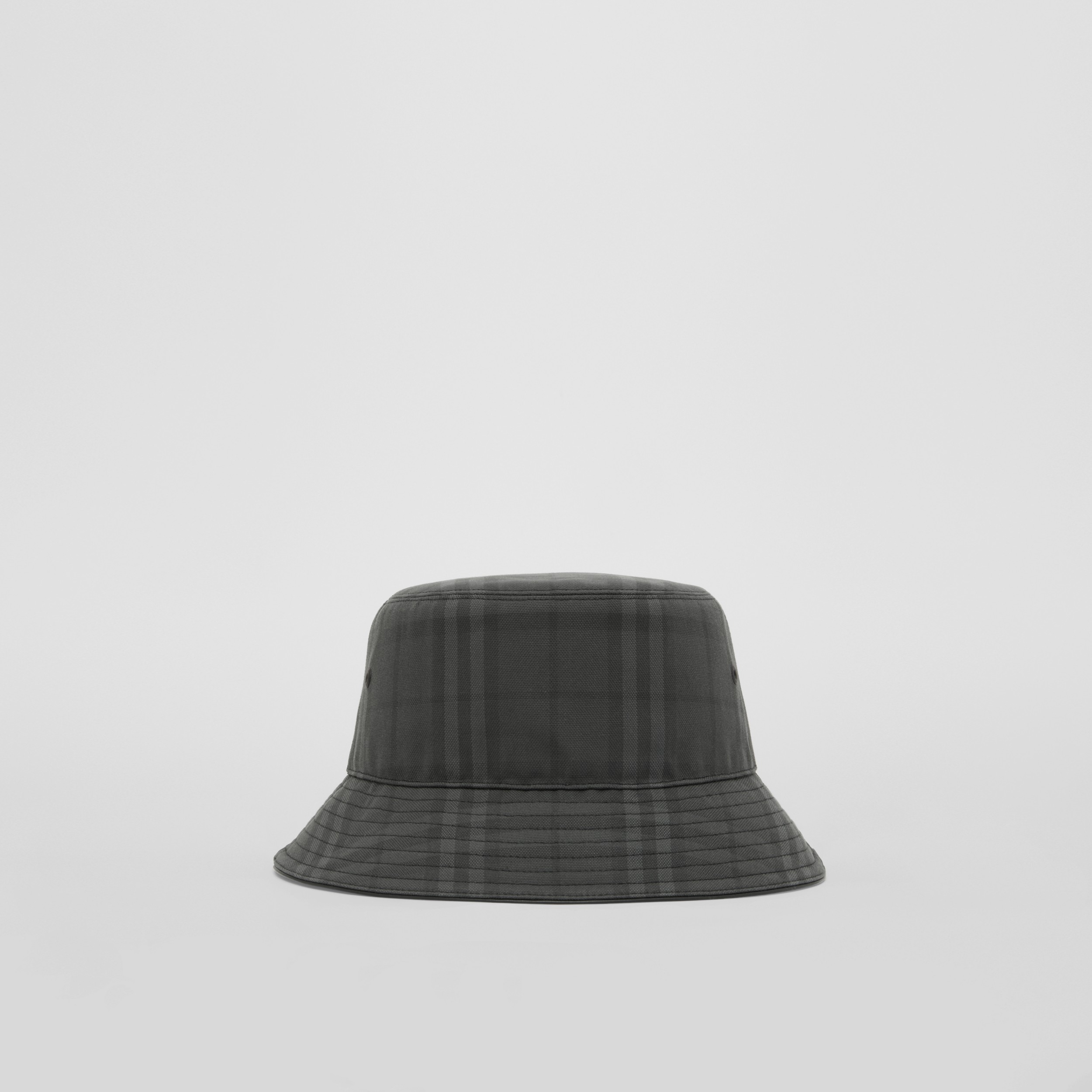 Vintage Check Cotton Bucket Hat in Charcoal | Burberry® Official - 1