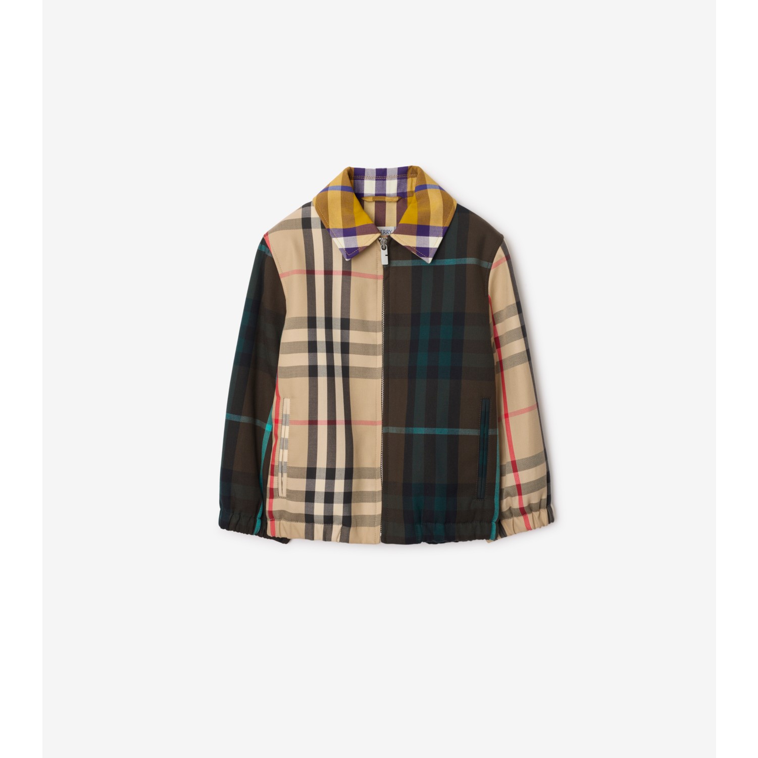 Veste Harrington en coton Check contrastant