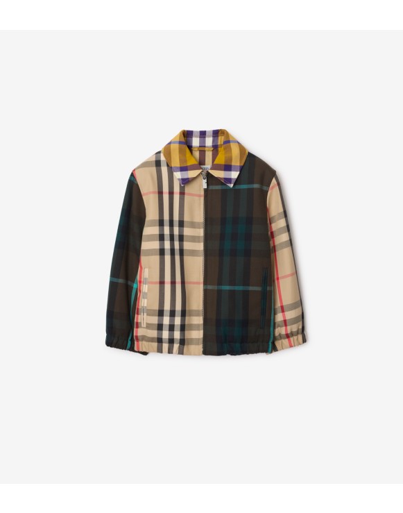 Contrast Check Cotton Harrington Jacket