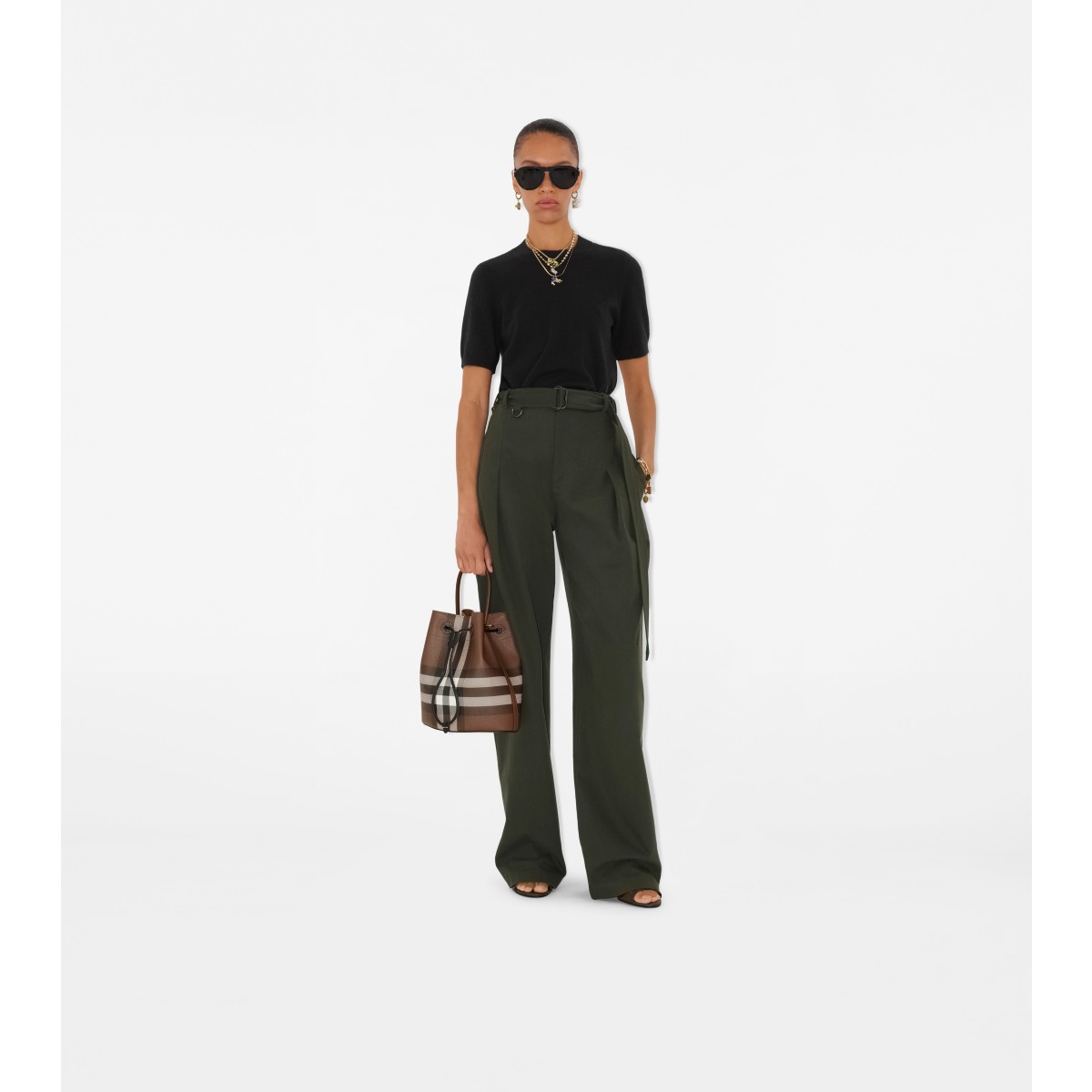  Check Small Bucket Bag