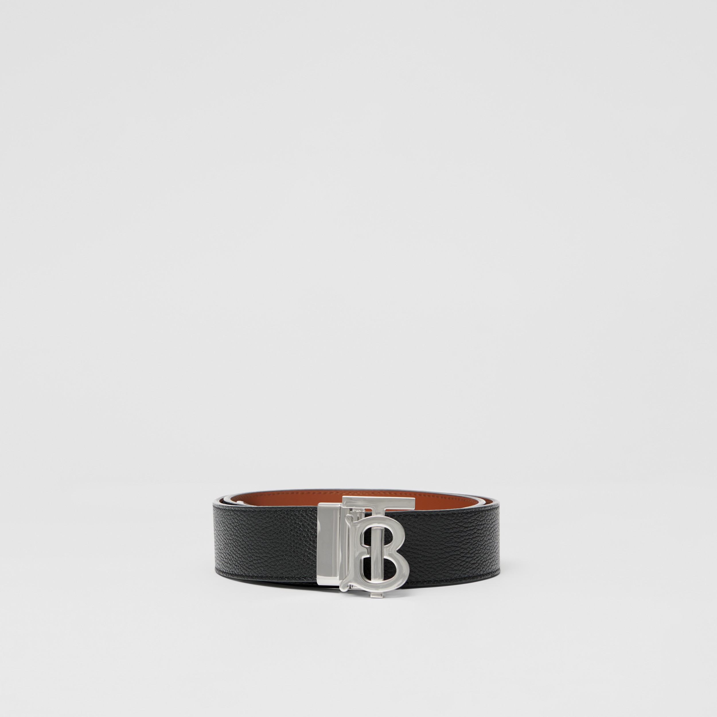 Reversible Monogram Motif Leather Belt in Black/tan - Men | Burberry® Official - 4