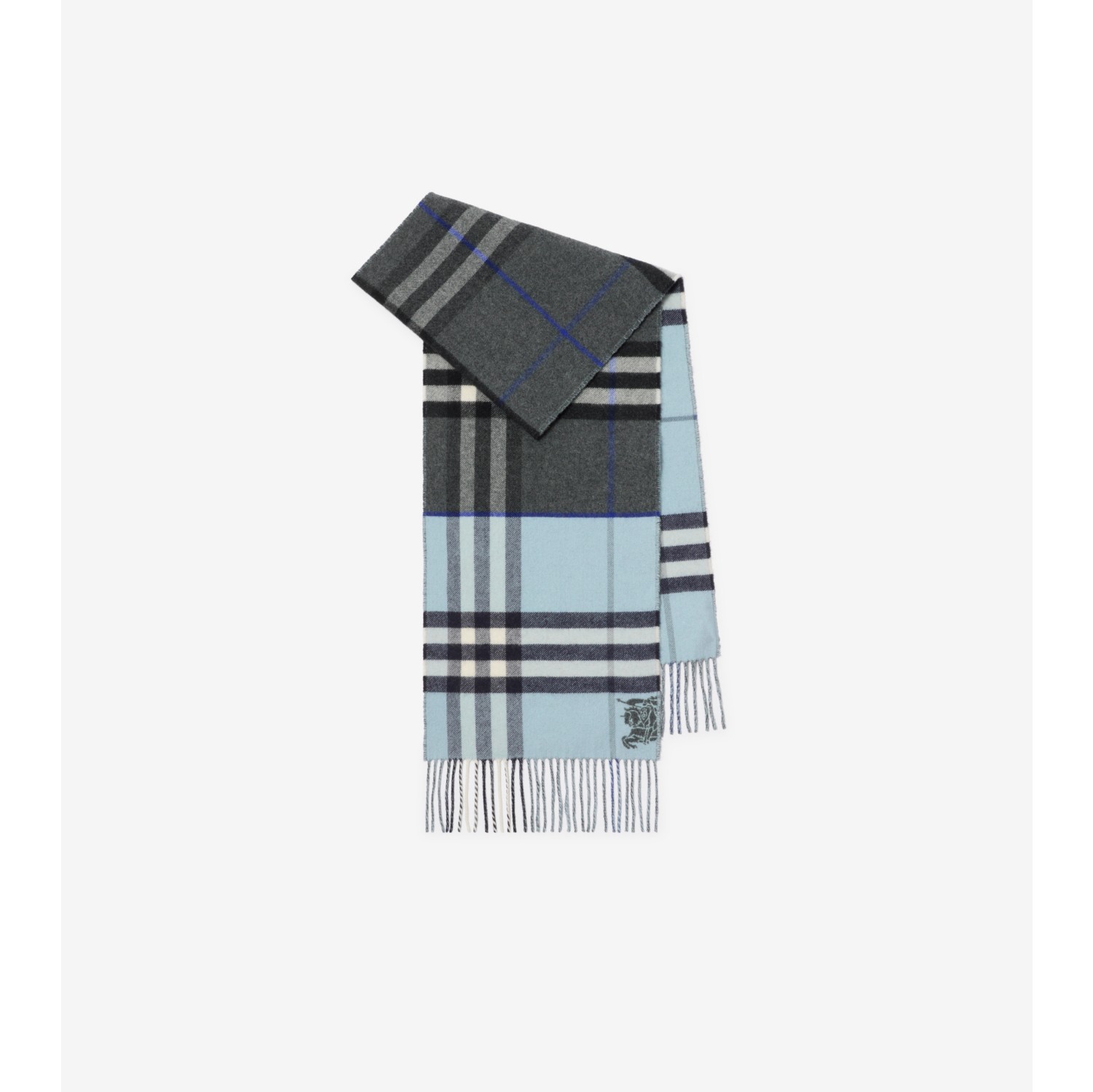 Contrast Check Cashmere Scarf