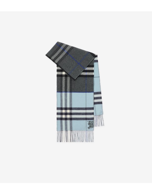 Contrast Check Cashmere Scarf