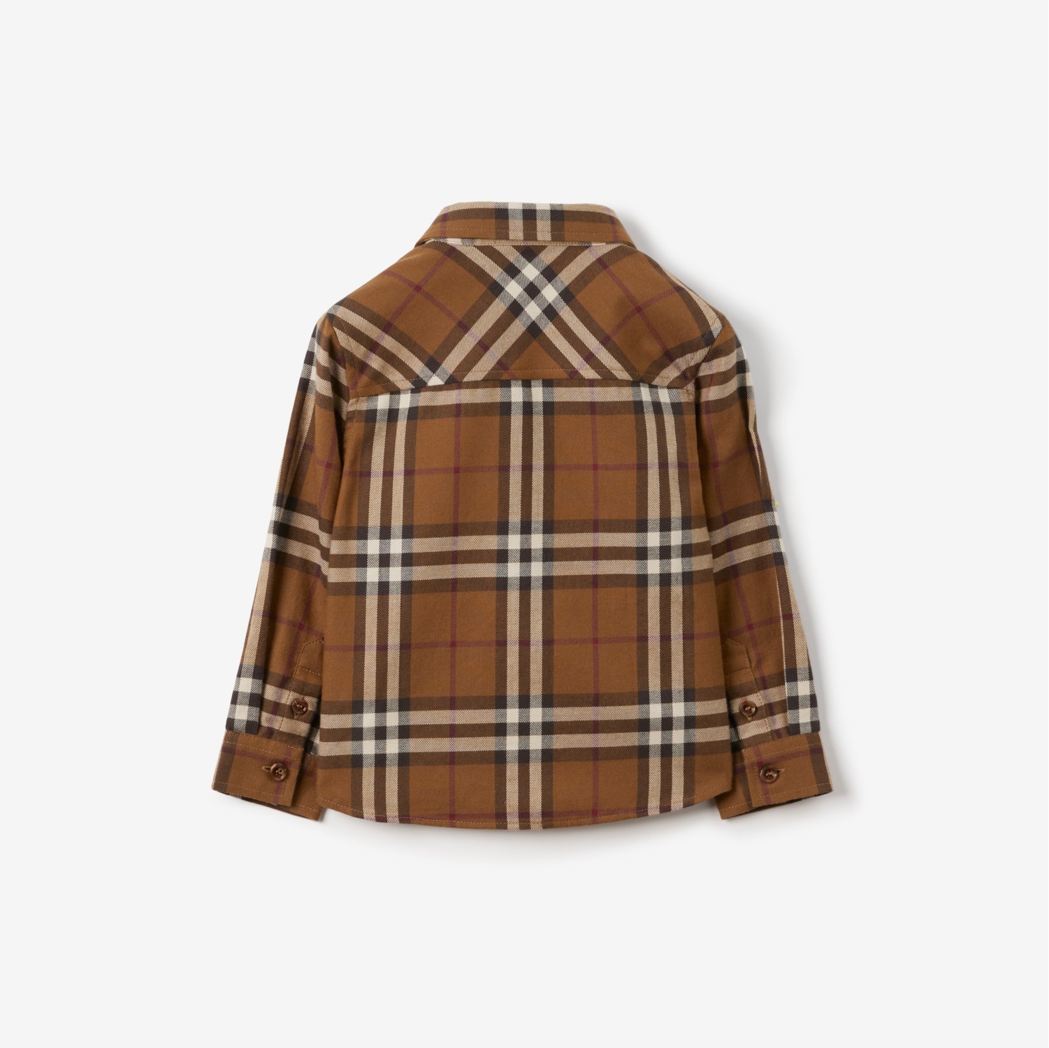 格纹棉质衬衫 (深桦木棕) - 儿童 | Burberry® 博柏利官网