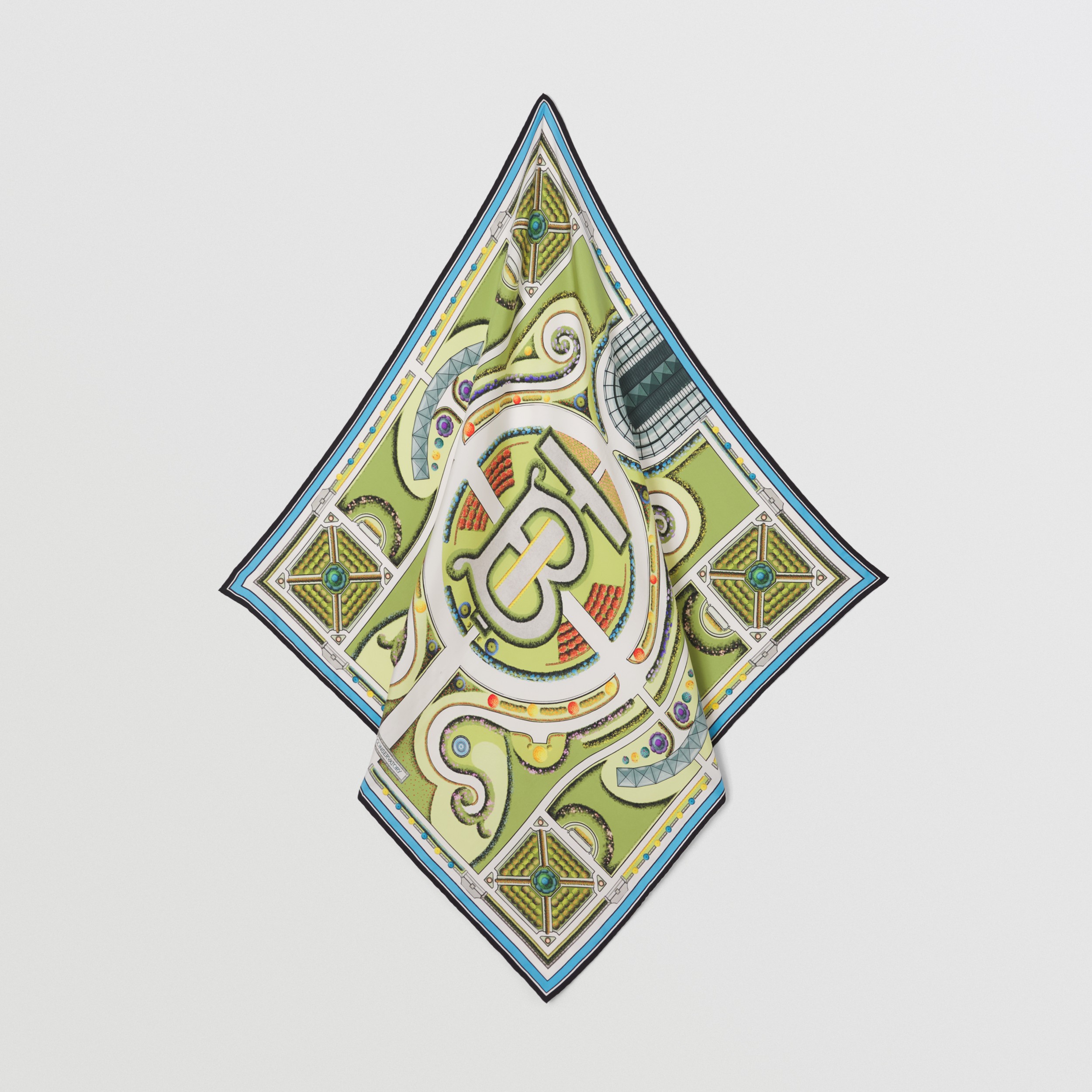 Topiary Print Silk Square Scarf in Ivy Green | Burberry® Official - 4