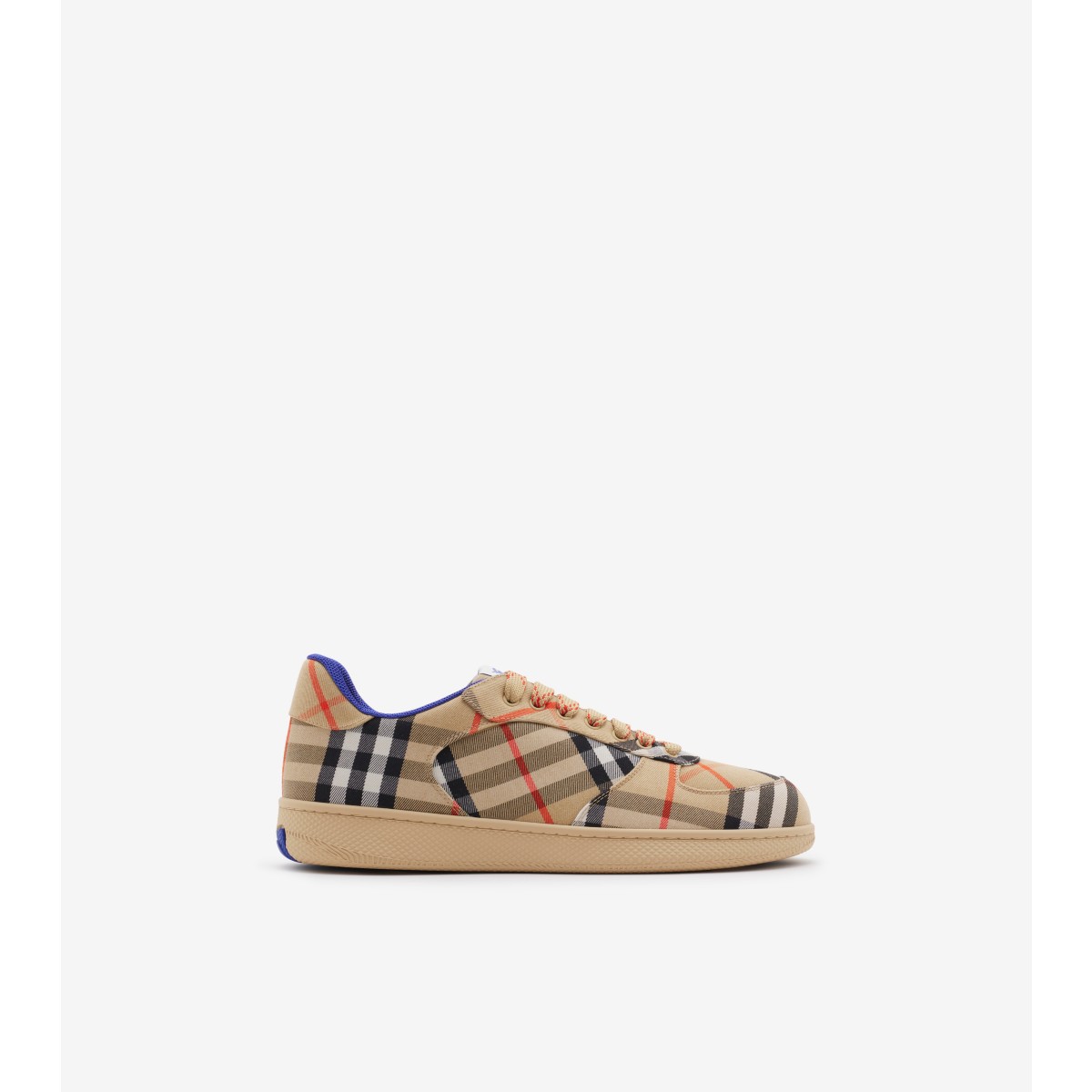 Burberry Checkered Low-top Padded Collar Sneakers In Sand