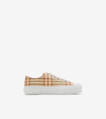 Check Sneakers in Teacup - Women, Nylon | Burberry® Official