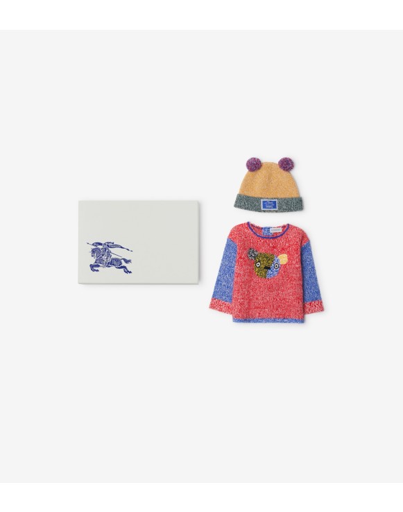 Gift set para bebê Thomas Bear com duas peças de cashmere